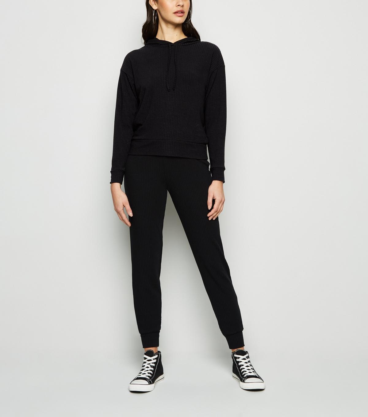 Ribbed hoodie and jogger set sale