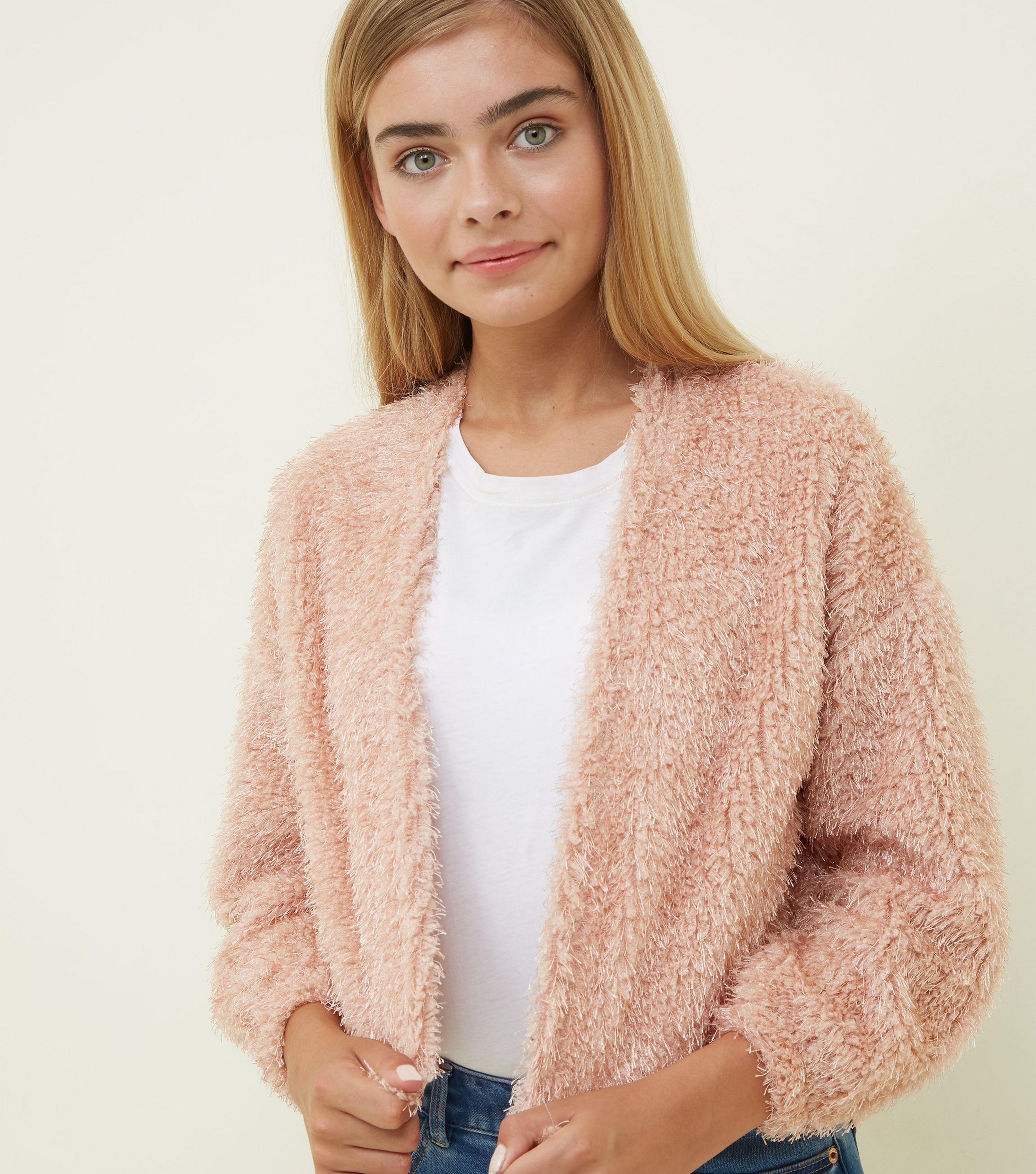 girls fluffy cardigan