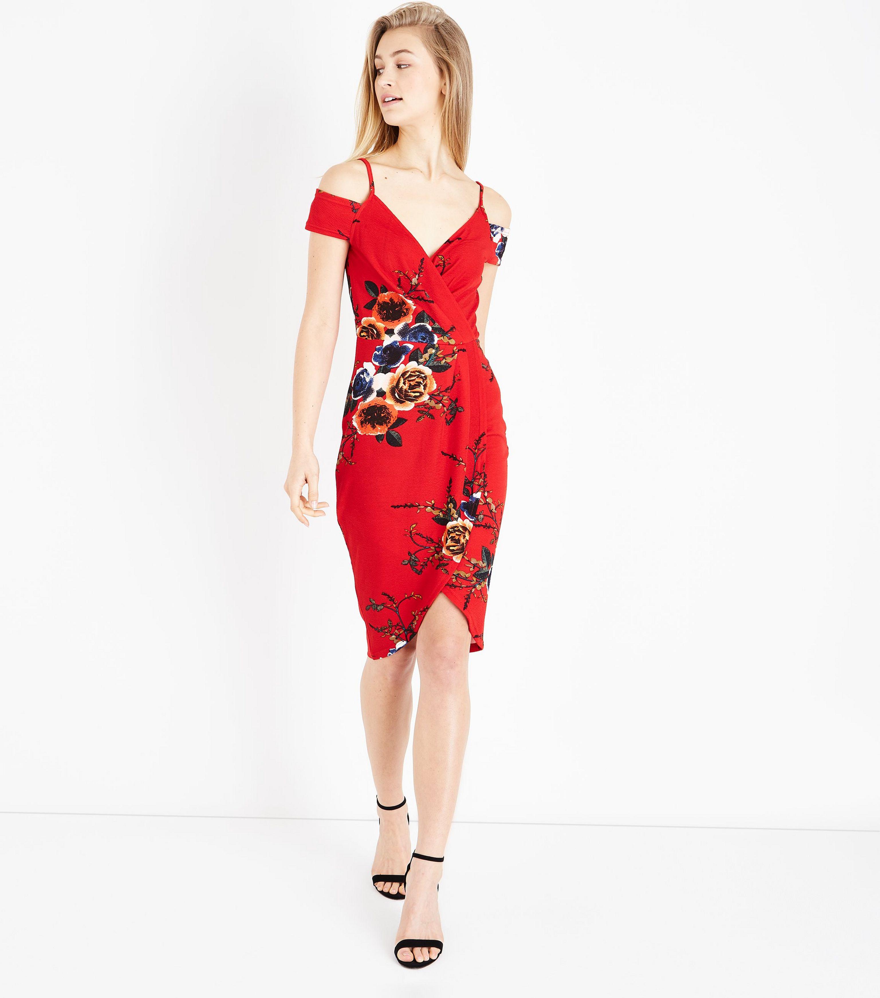 ax paris cold shoulder wrap dress