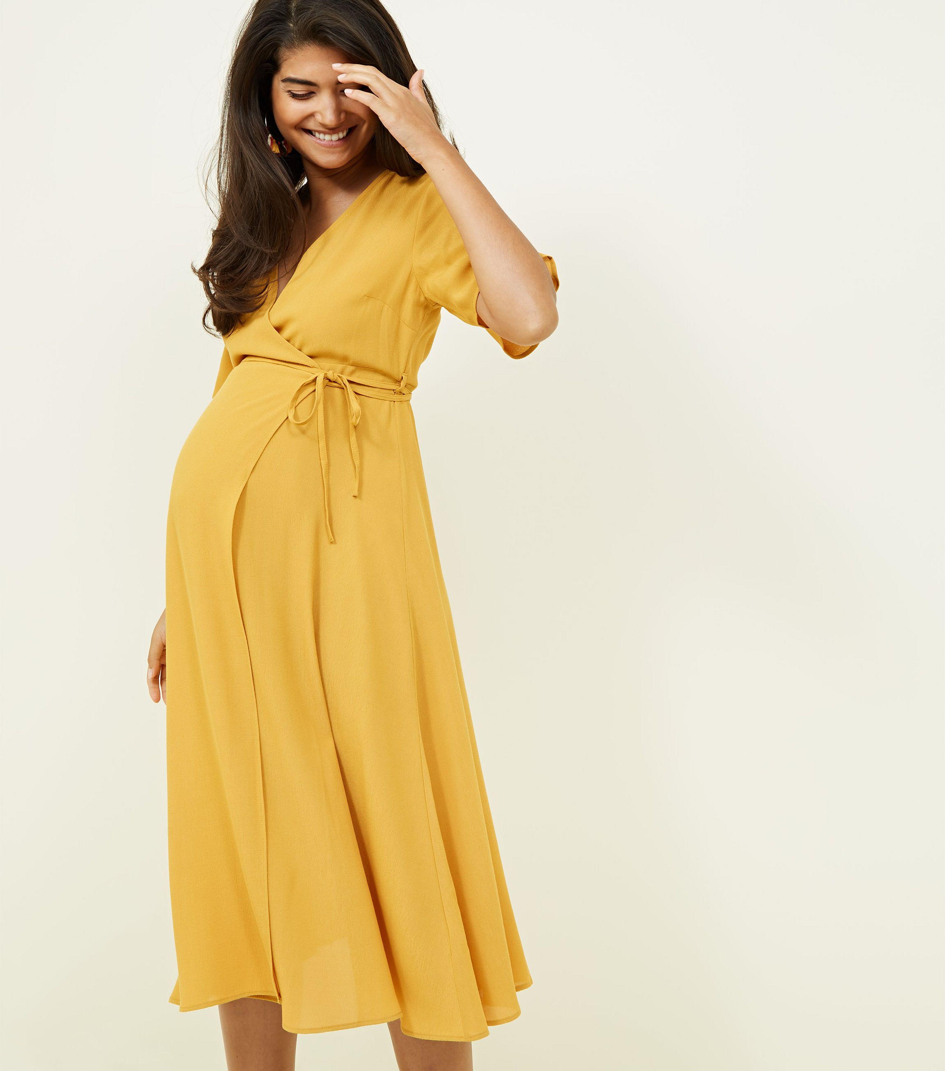 new look yellow wrap dress
