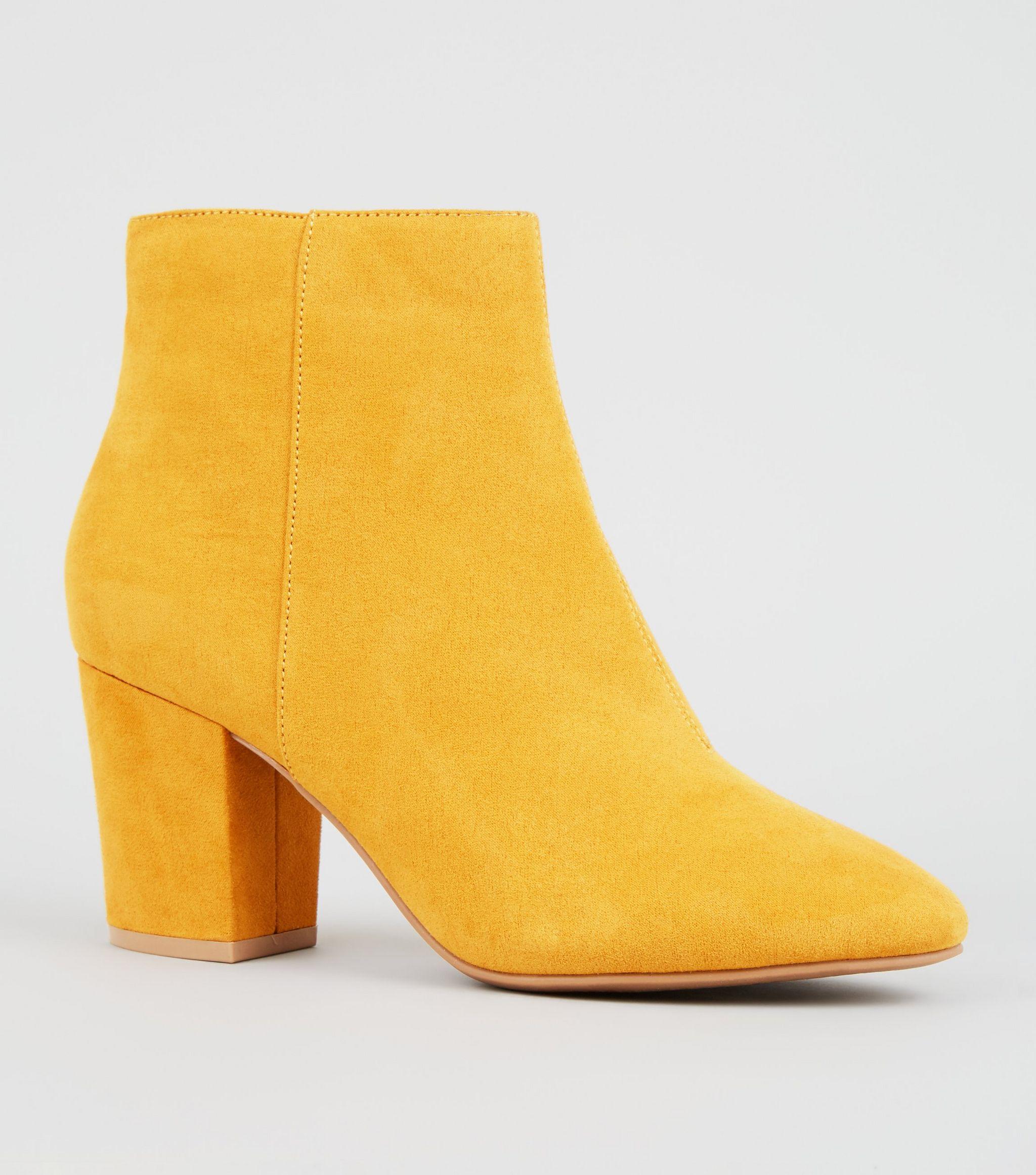 new look yellow ankle boots