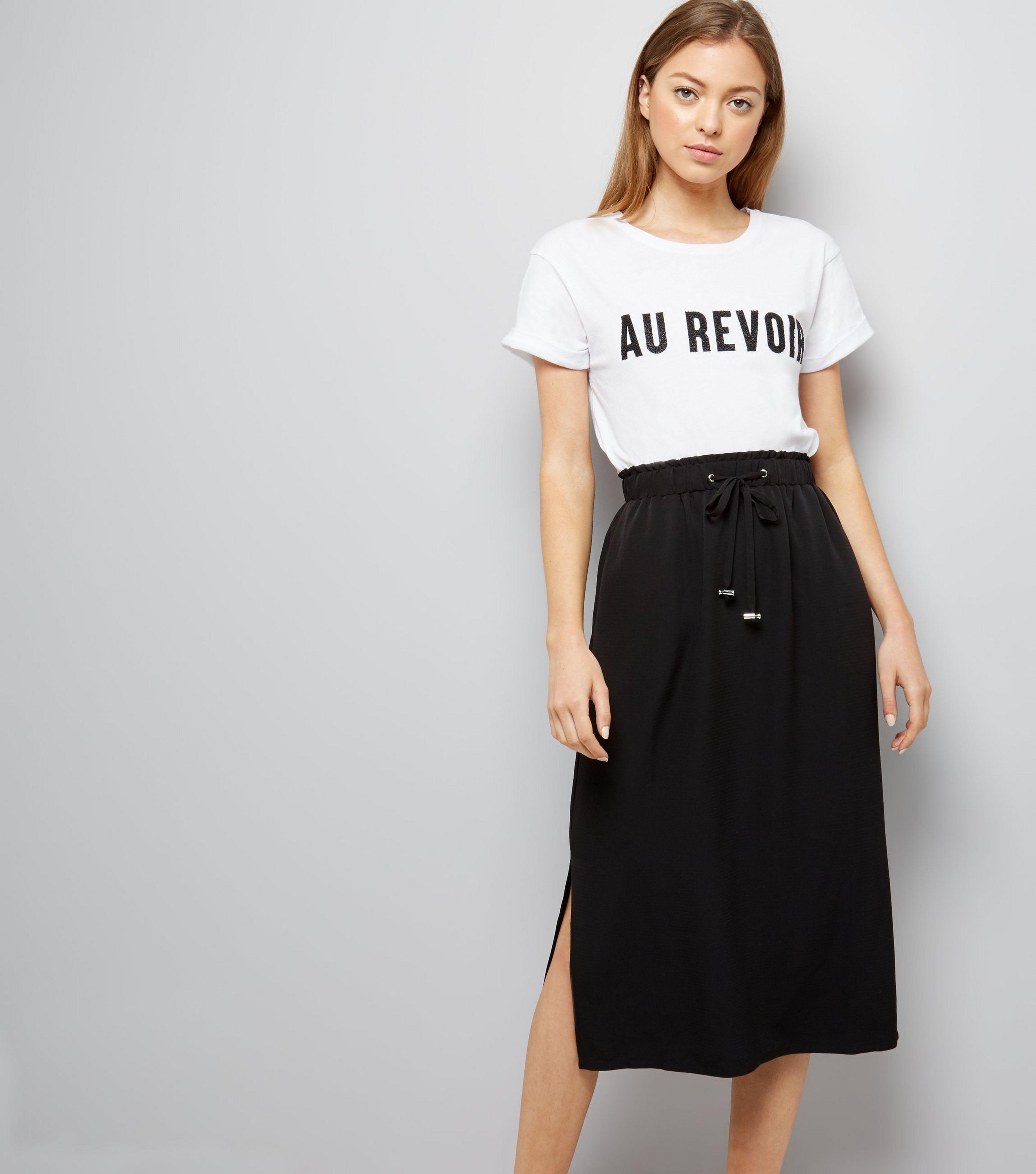 drawstring midi skirt