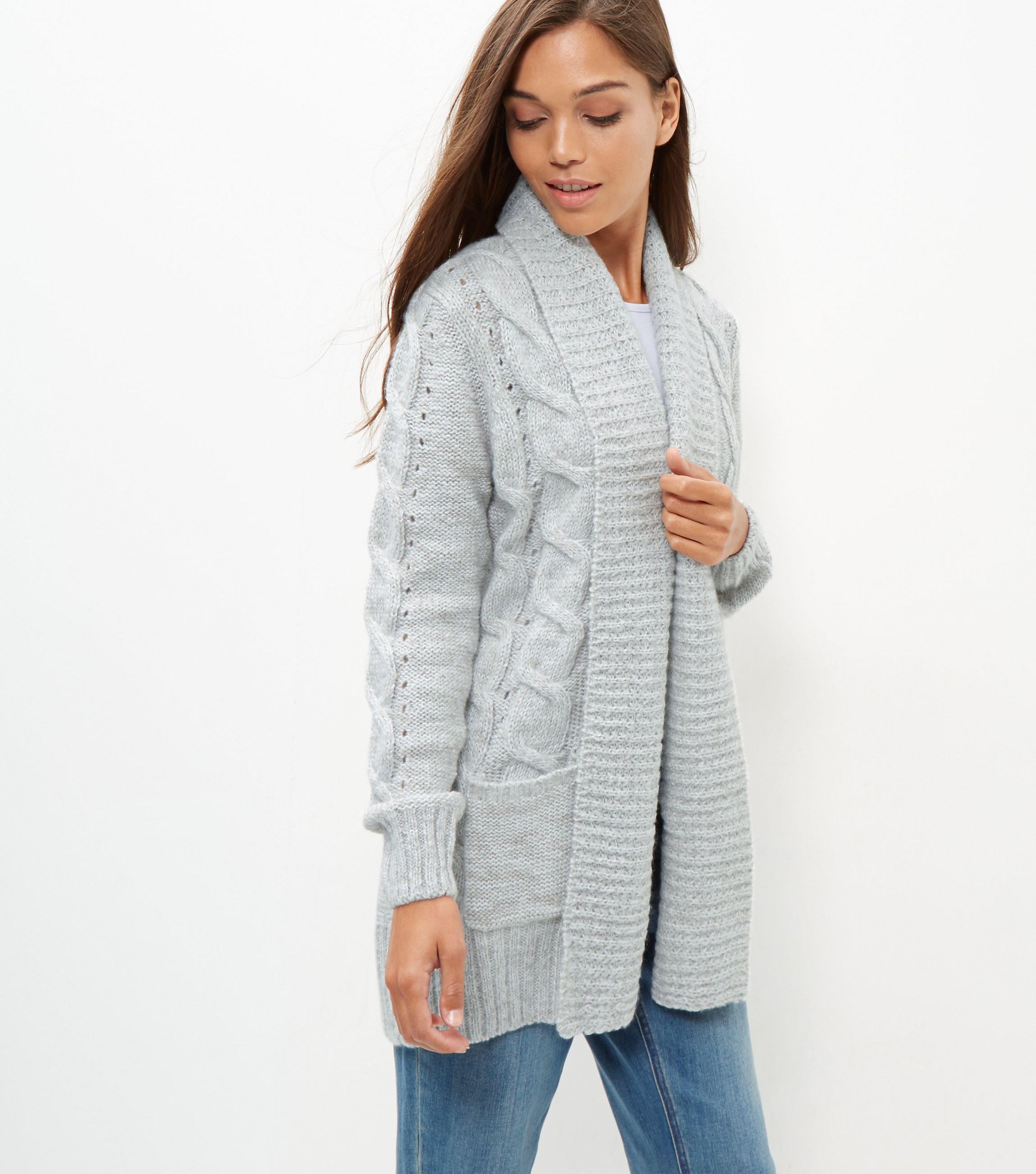 new look grey cardigan