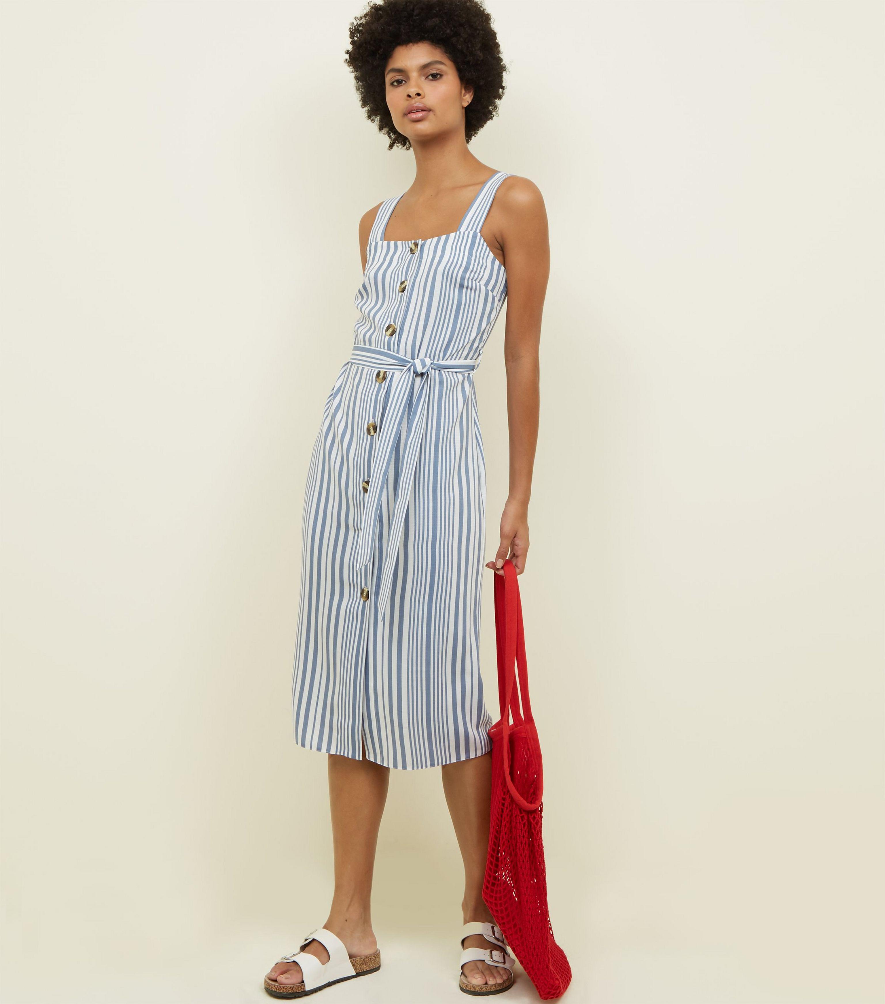 New Look Striped Midi Dress Top Sellers, 55% OFF | espirituviajero.com