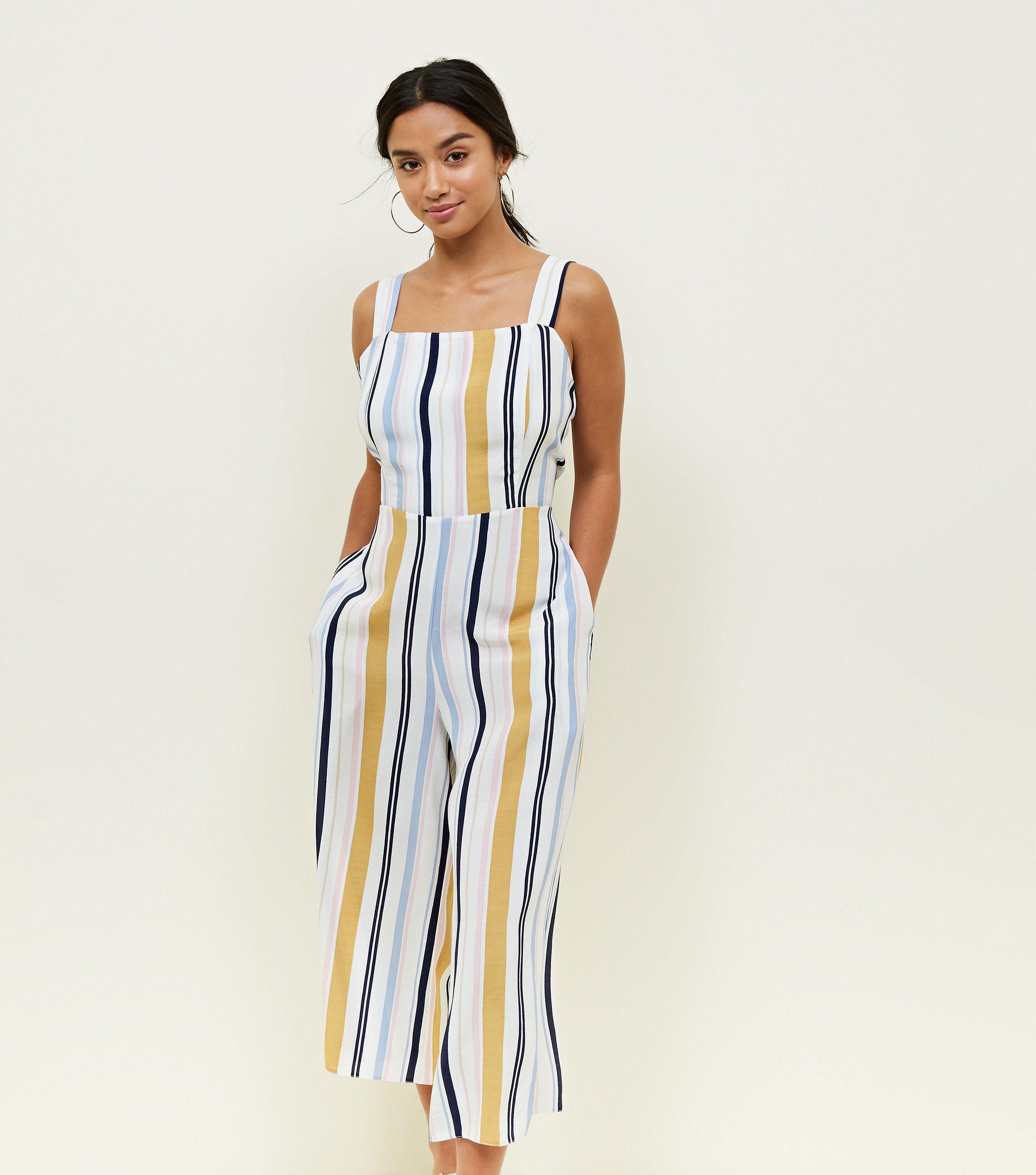 new look striped jumpsuit