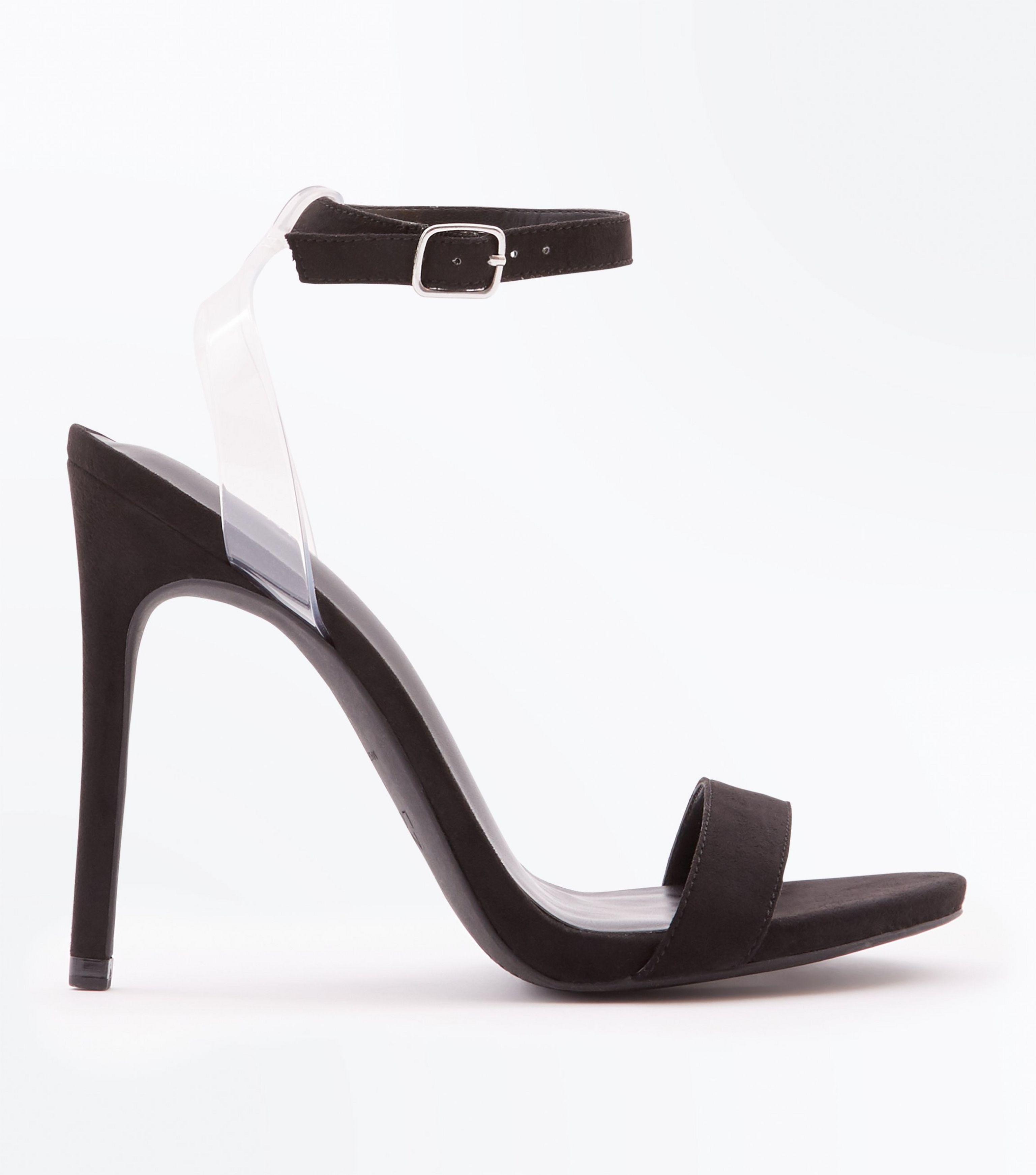 clear strap heels new look