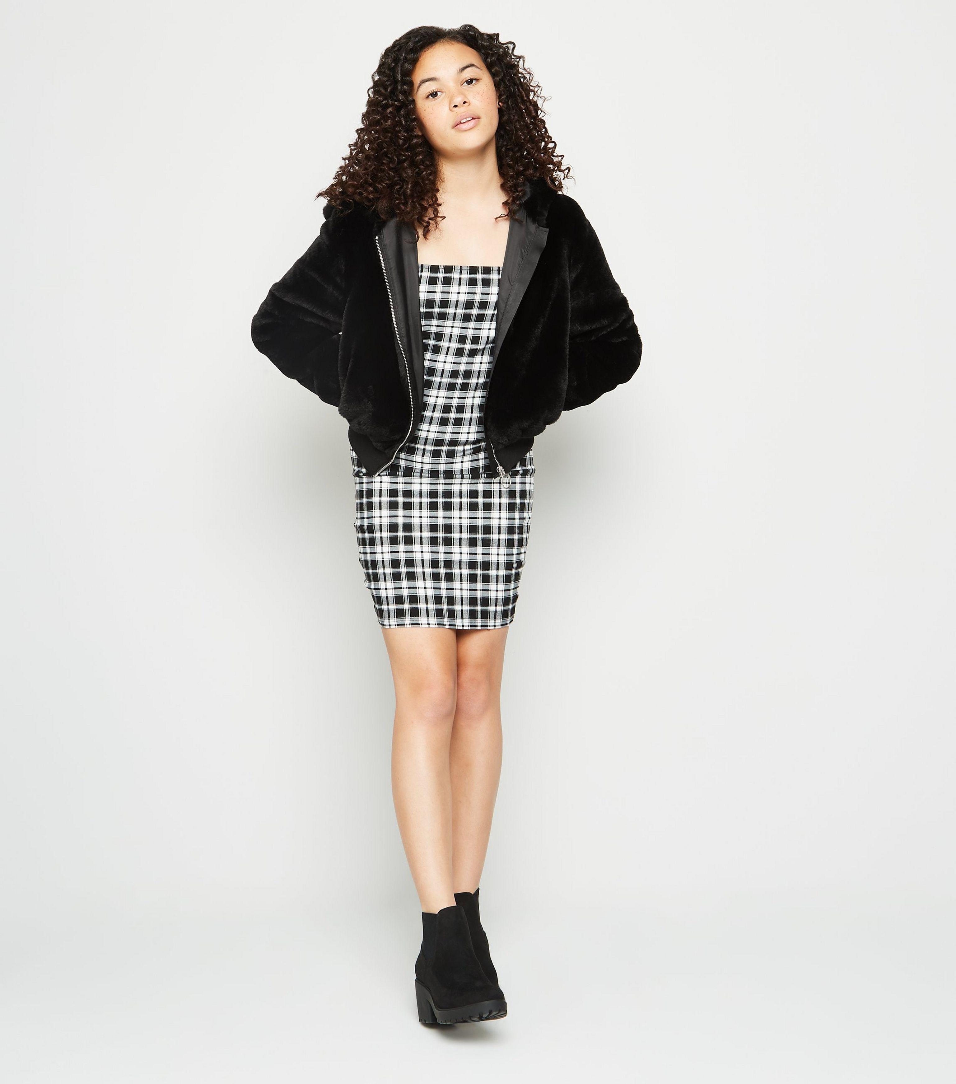new look girls black coat