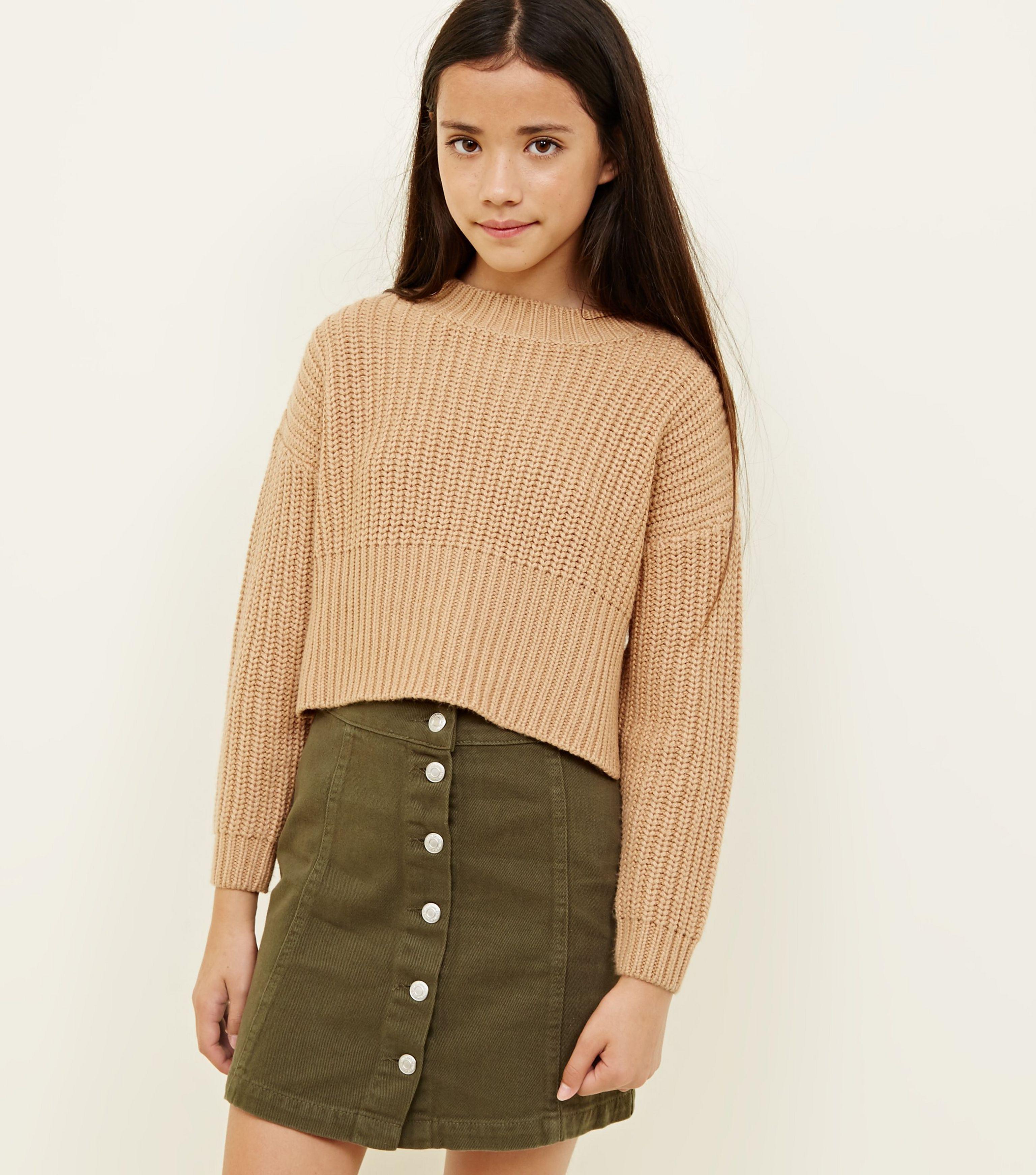 button front skirt khaki