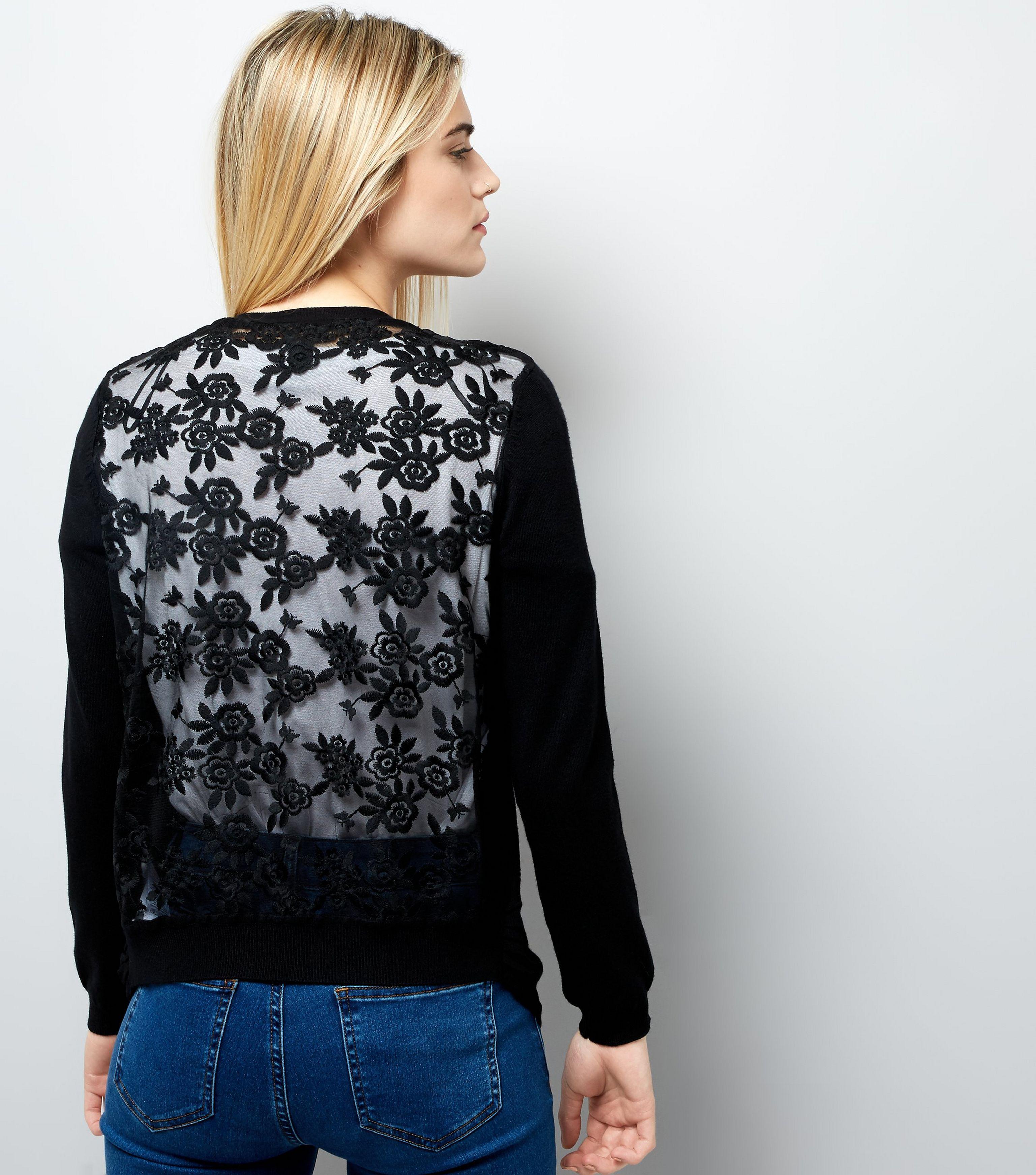 lace cardigan black