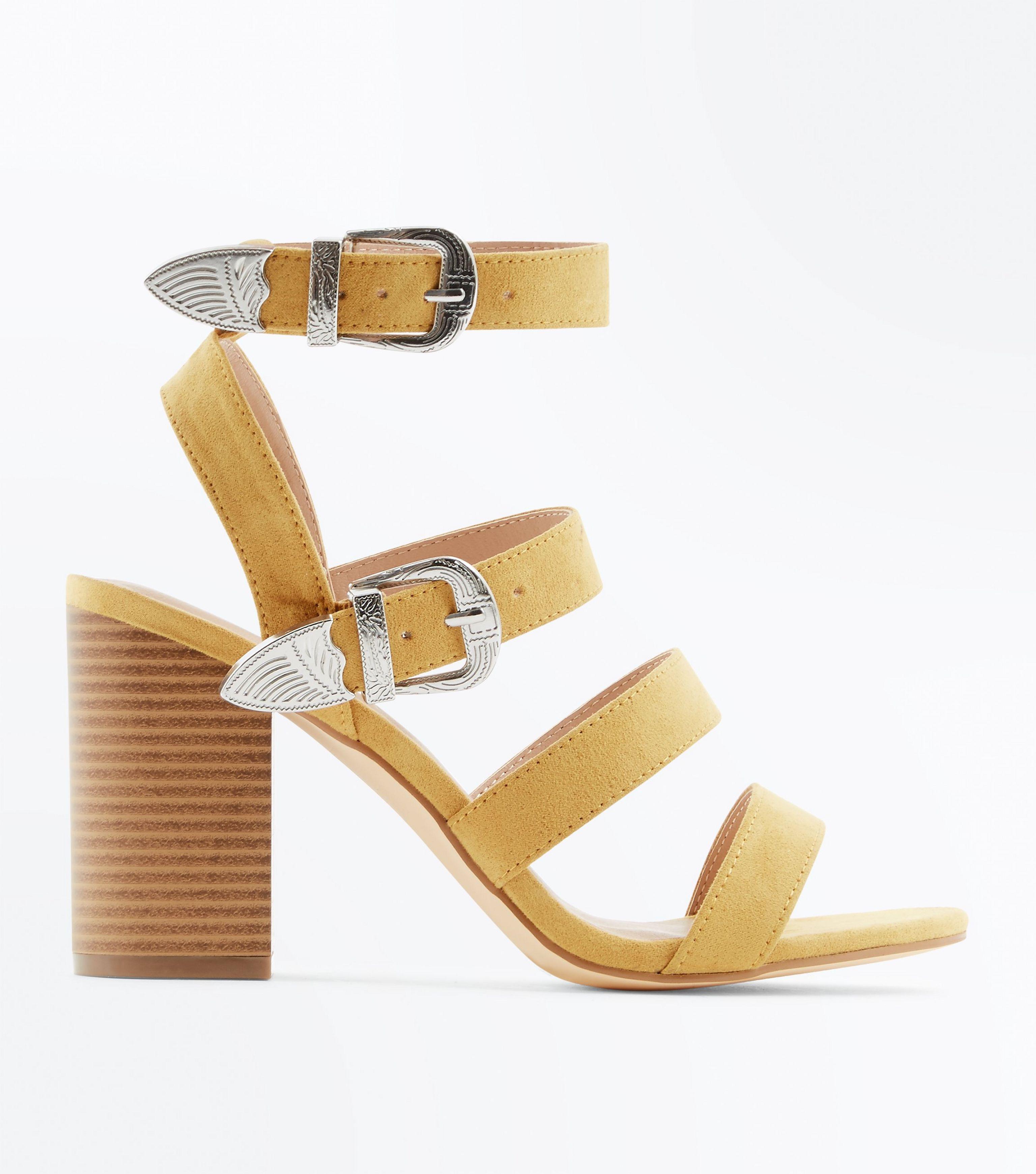 mustard sandals new look