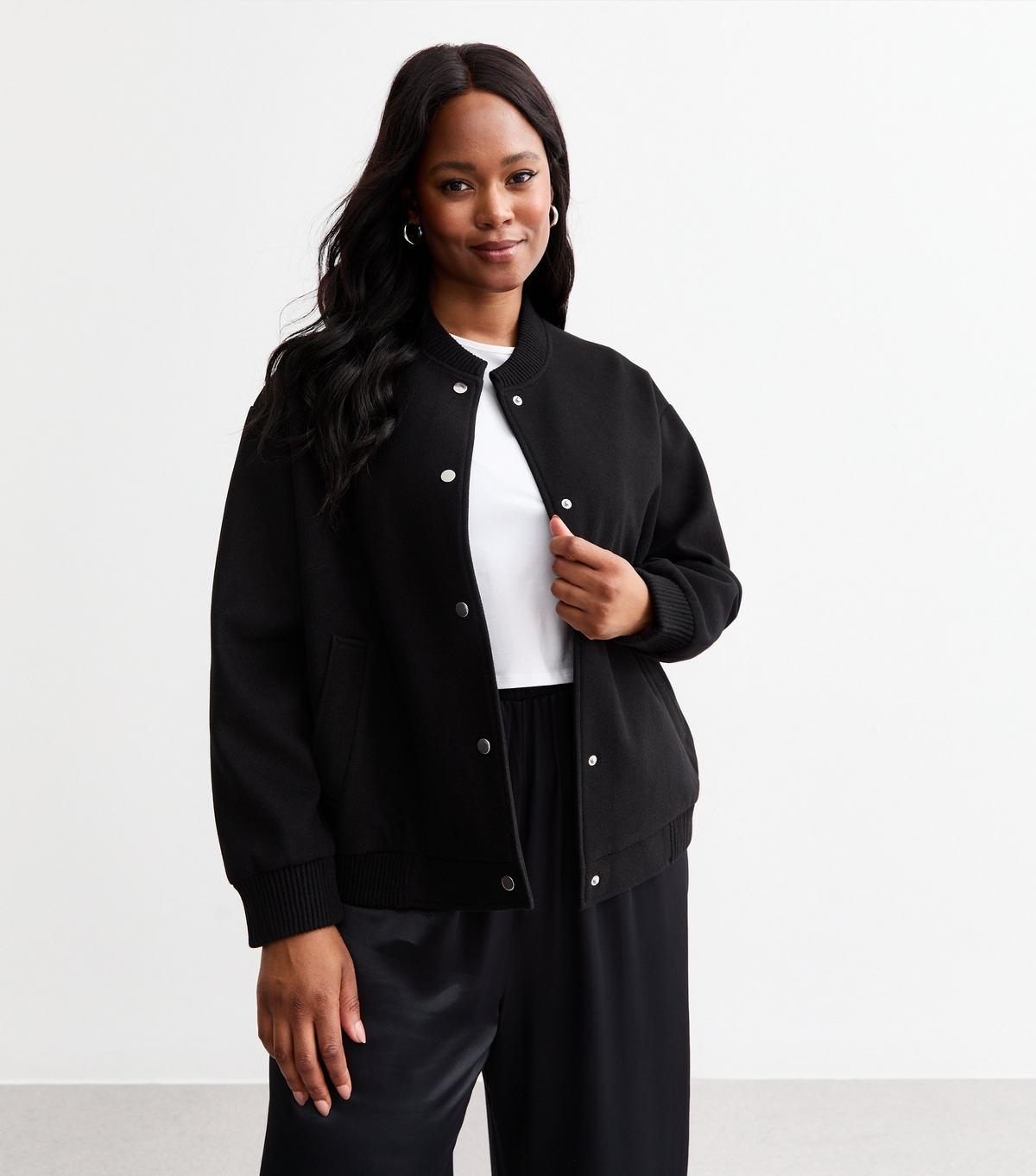 New Look Plus Size Bomber Jacket Curves in Black Lyst UK