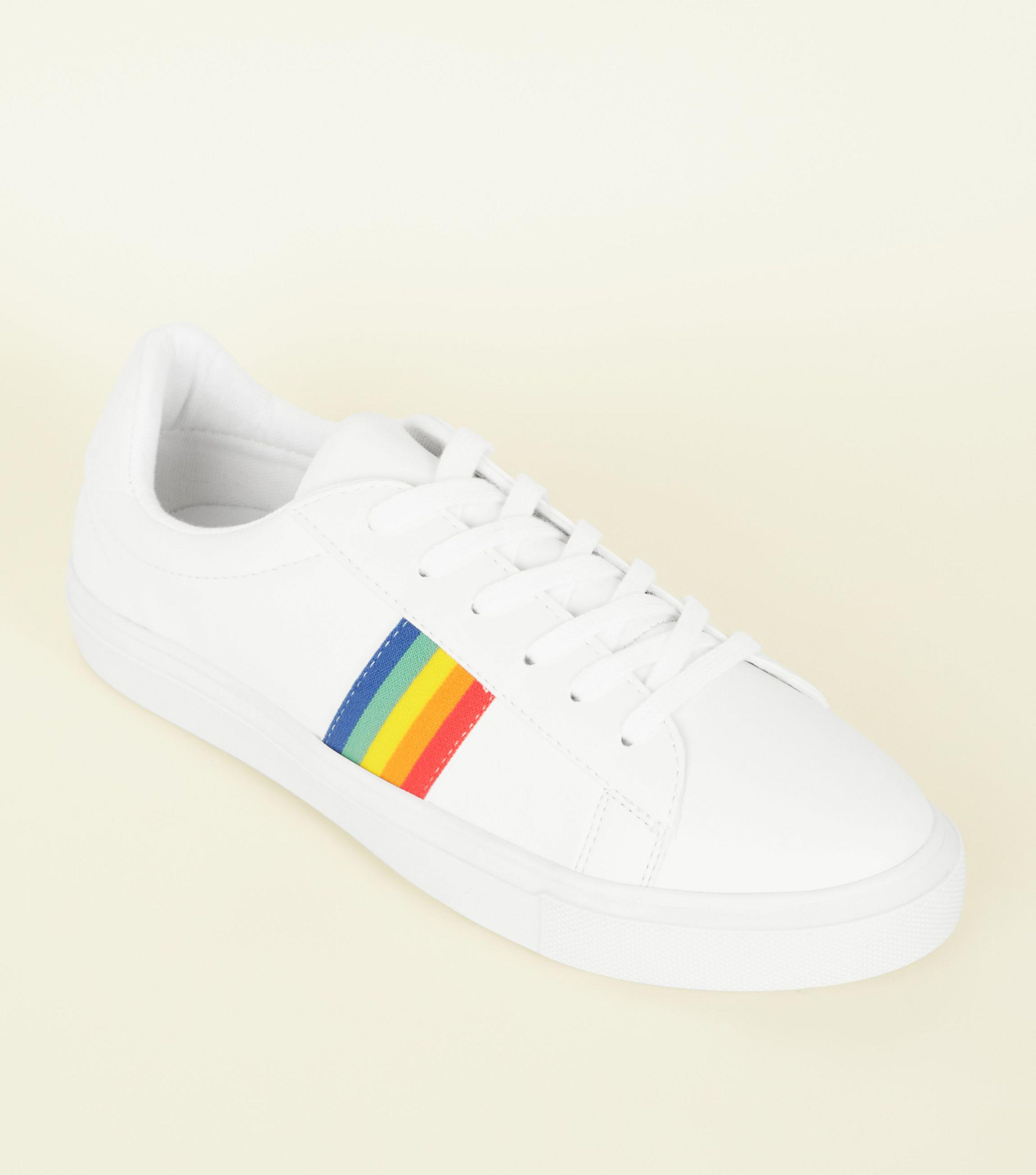 new look white trainers
