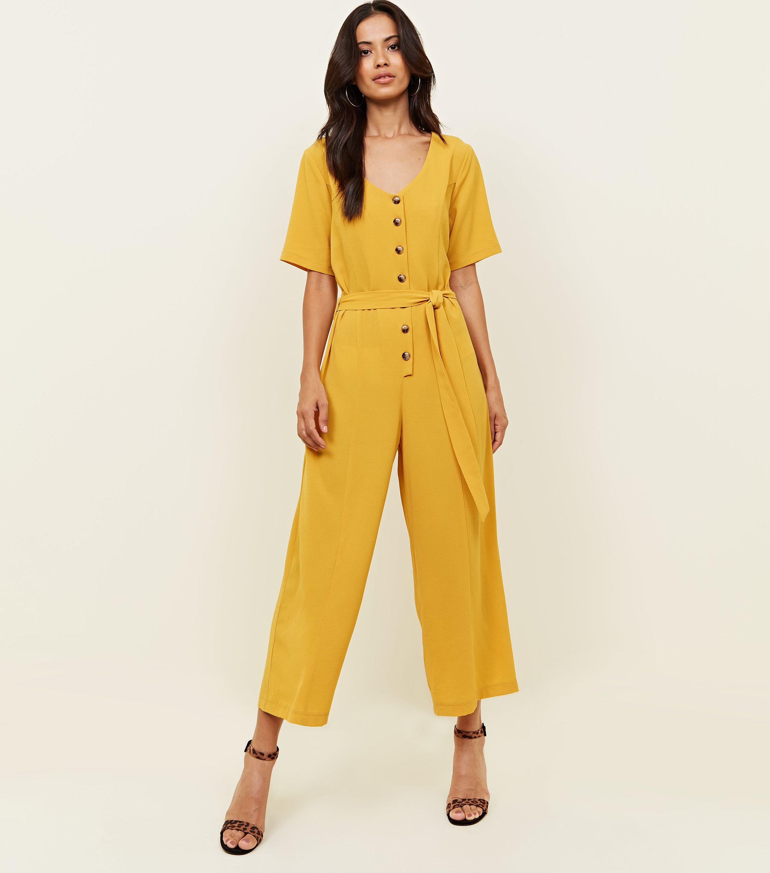 yellow jumpsuit new look
