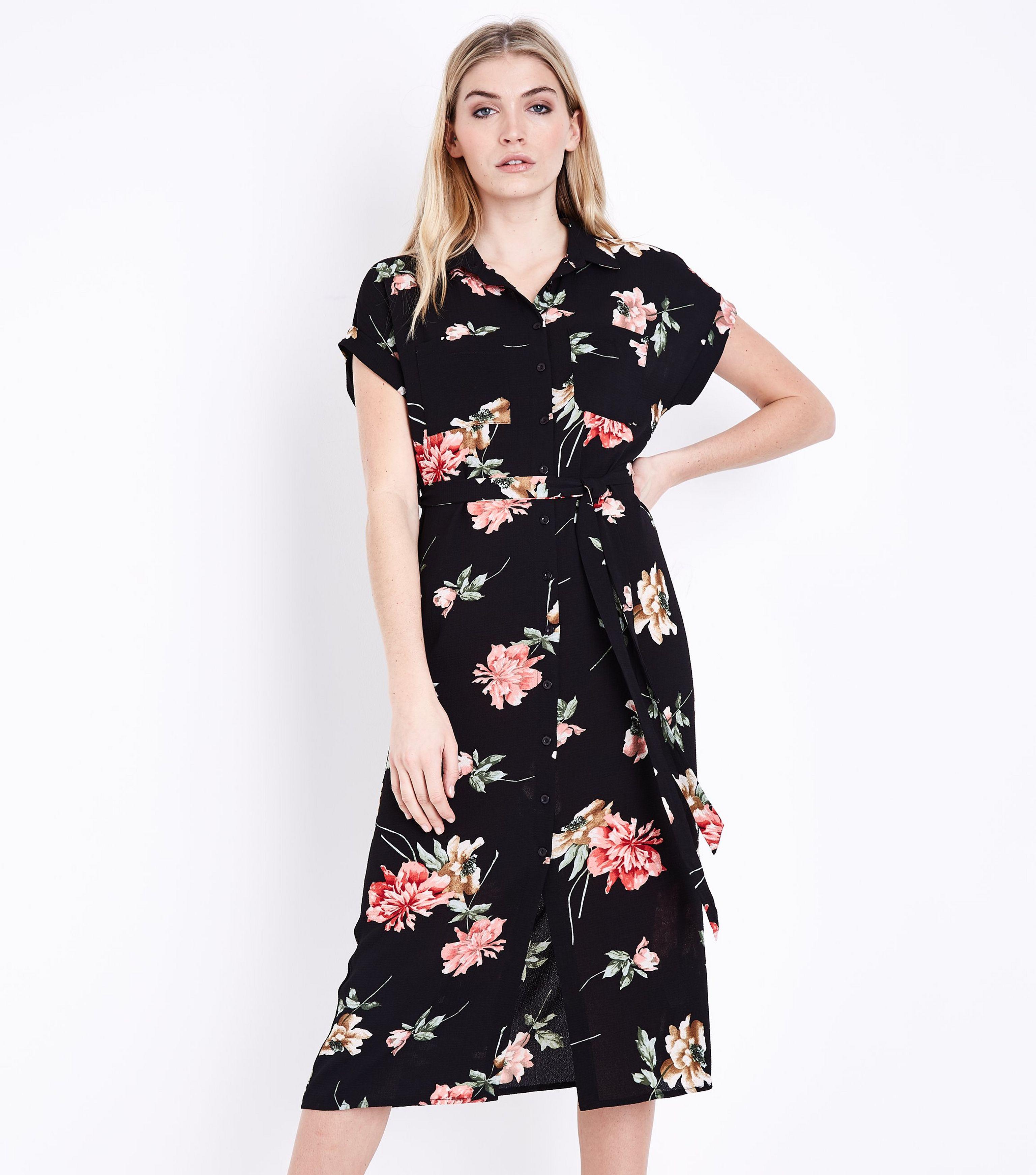 short sleeve shirt dress midi