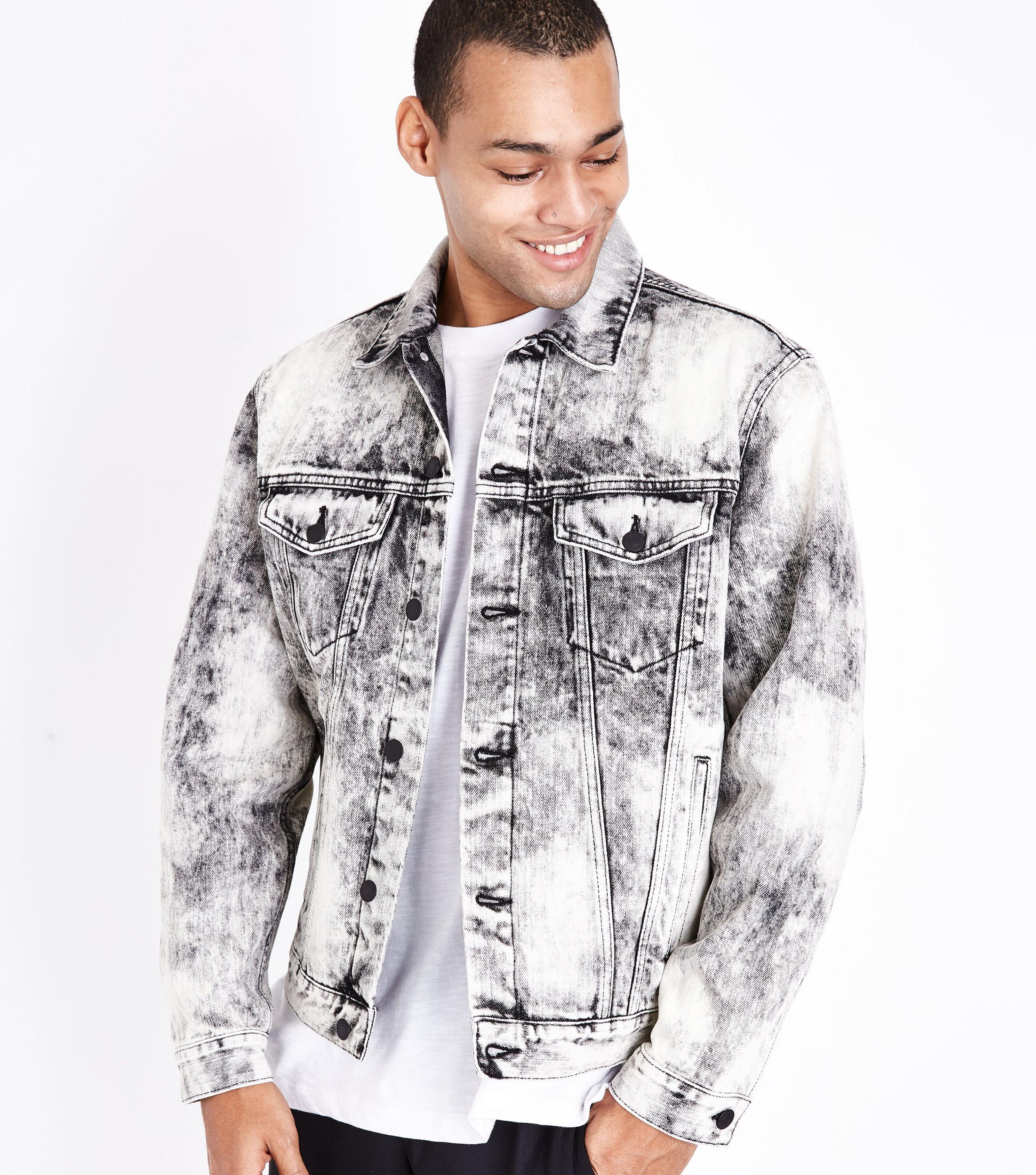black acid wash jean jacket