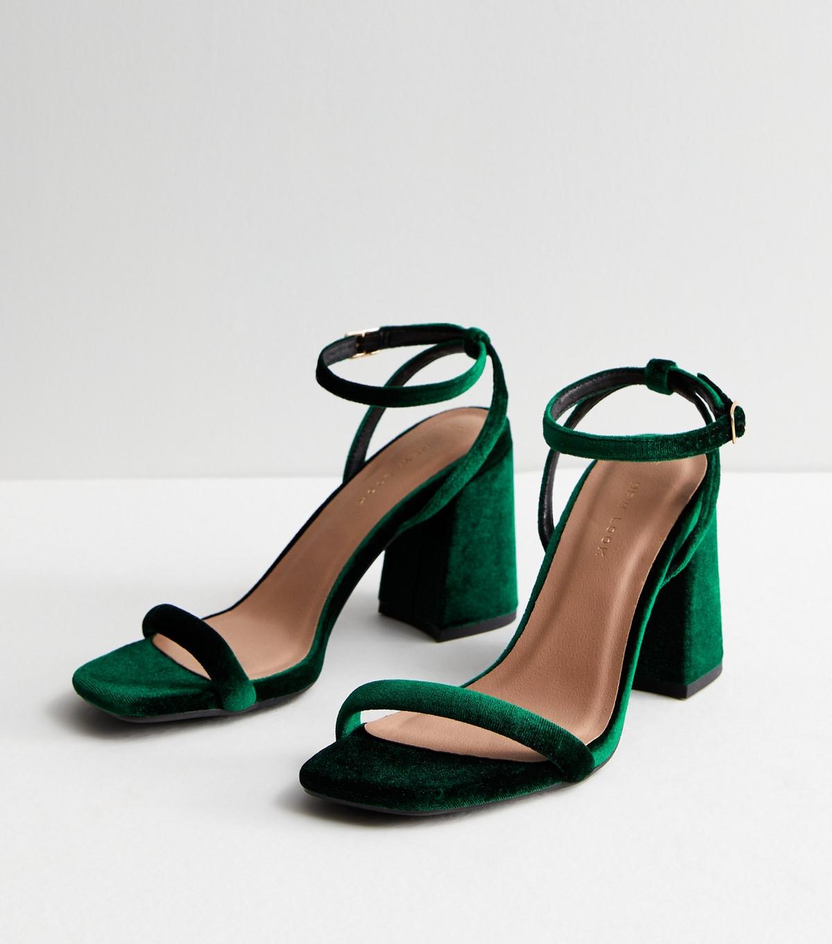Velvet New Look Green Sandals Sage Green Velvet Olive Green Block Heel  Sandals Green Wide Shop