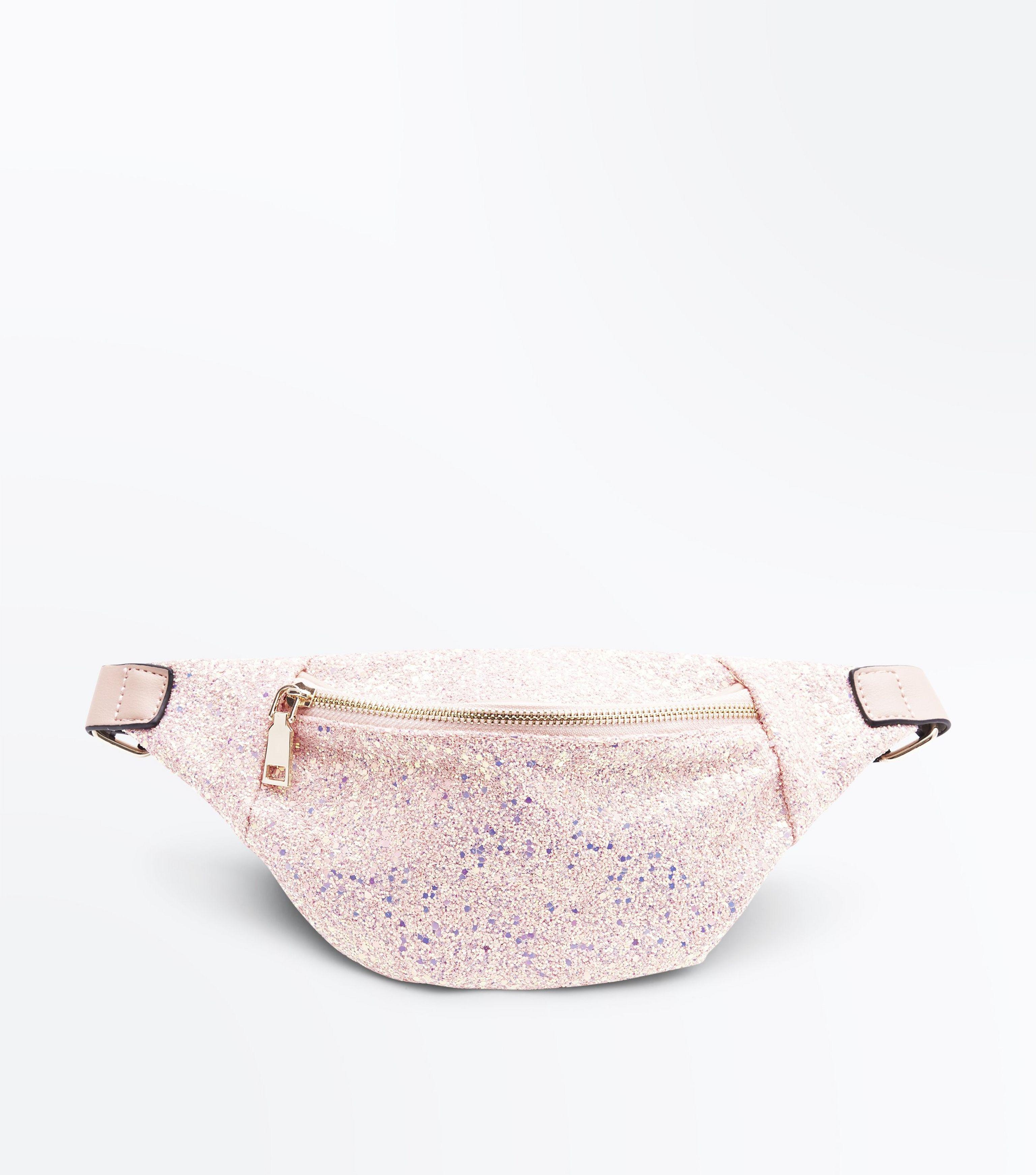 pink glitter bum bag