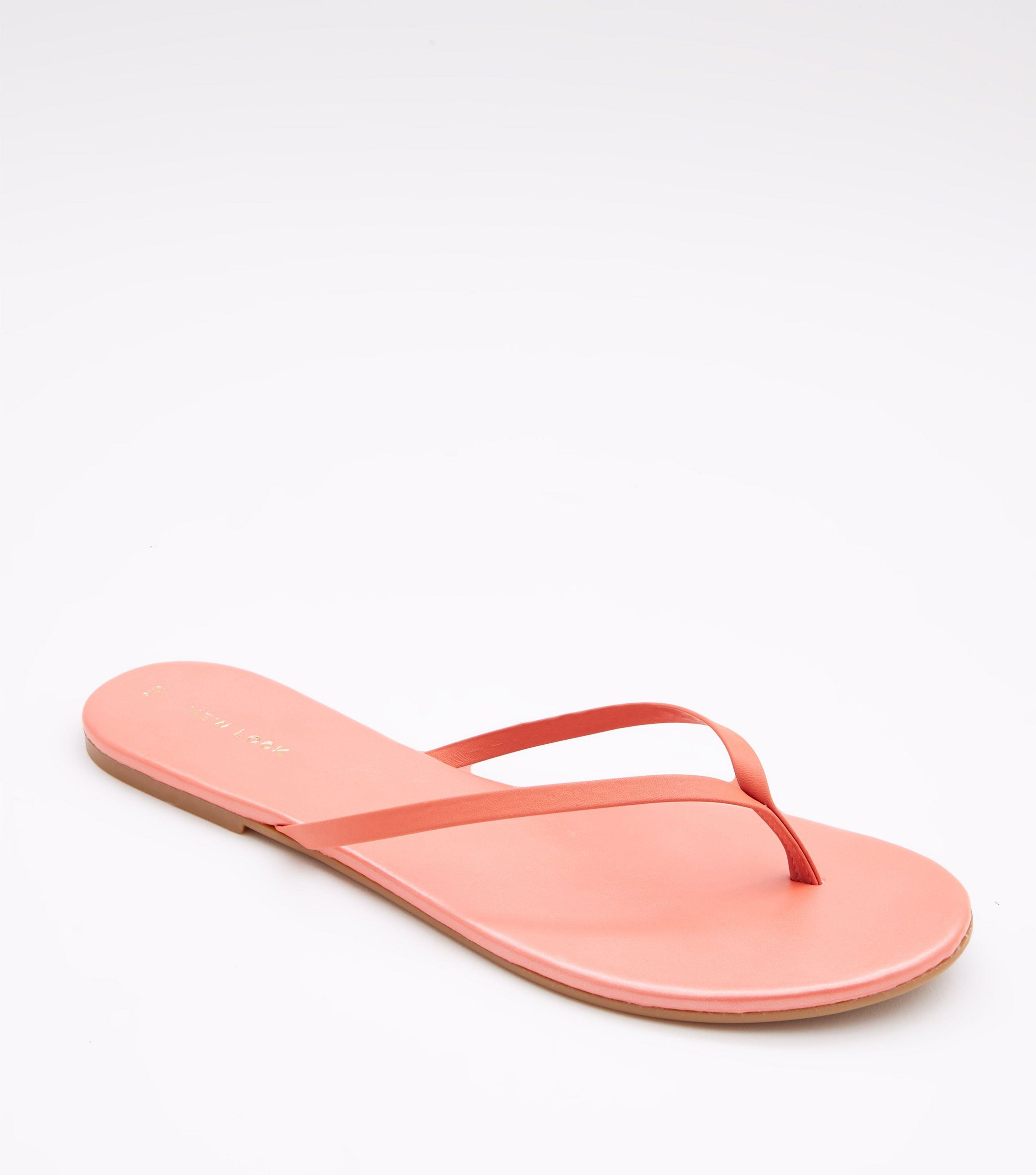 new look leather flip flops