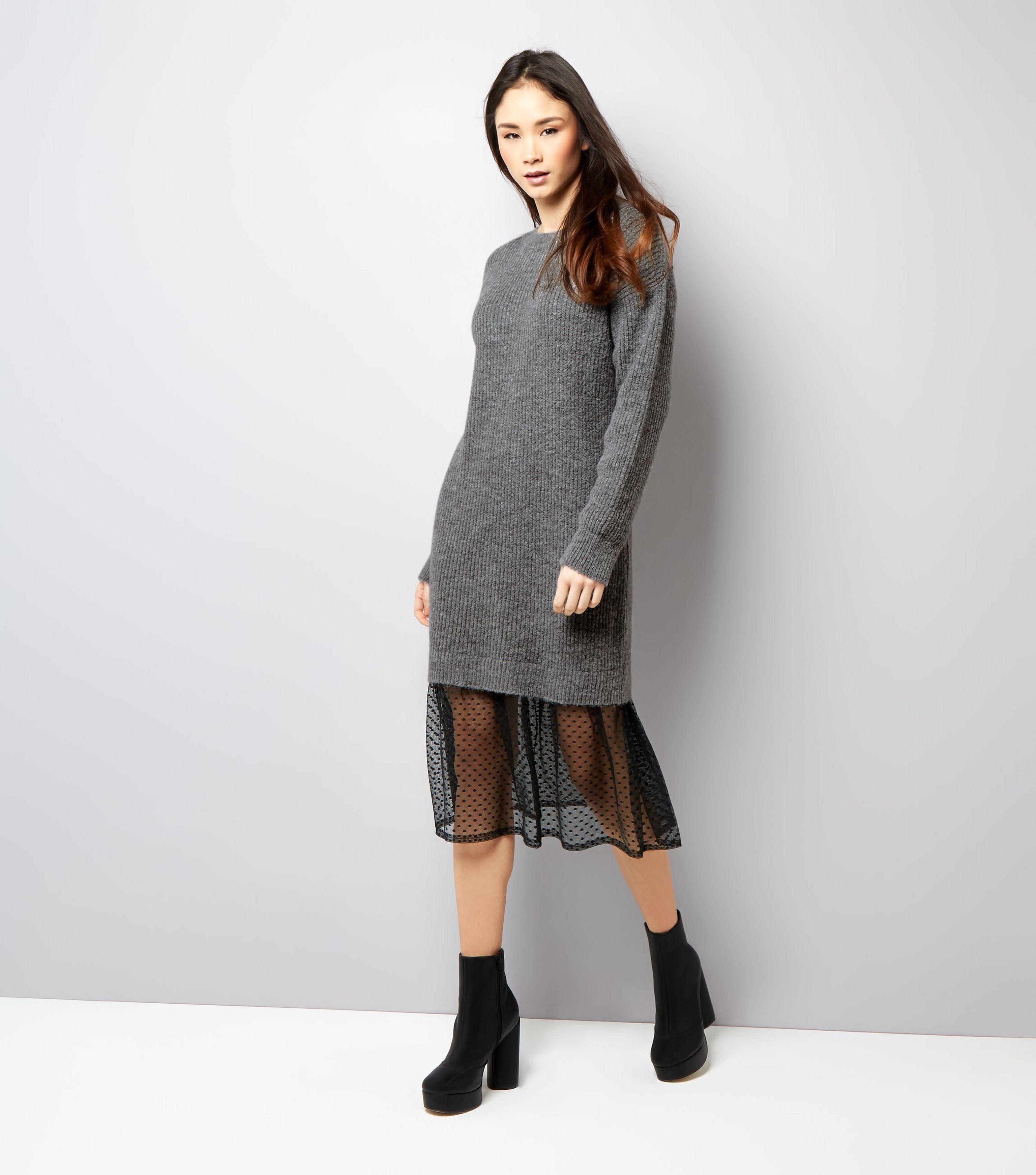 mesh jumper dress