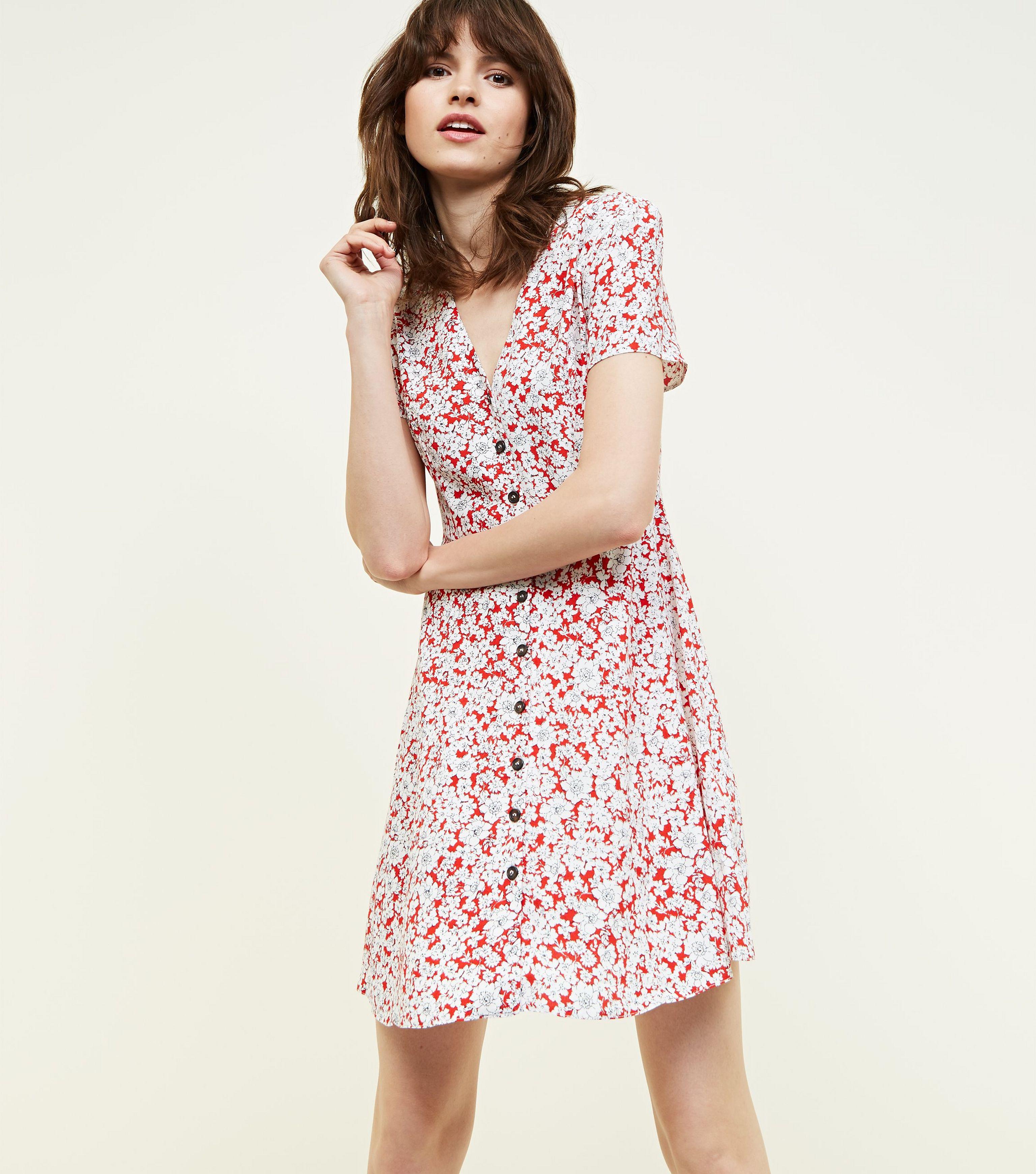 button front tea dress