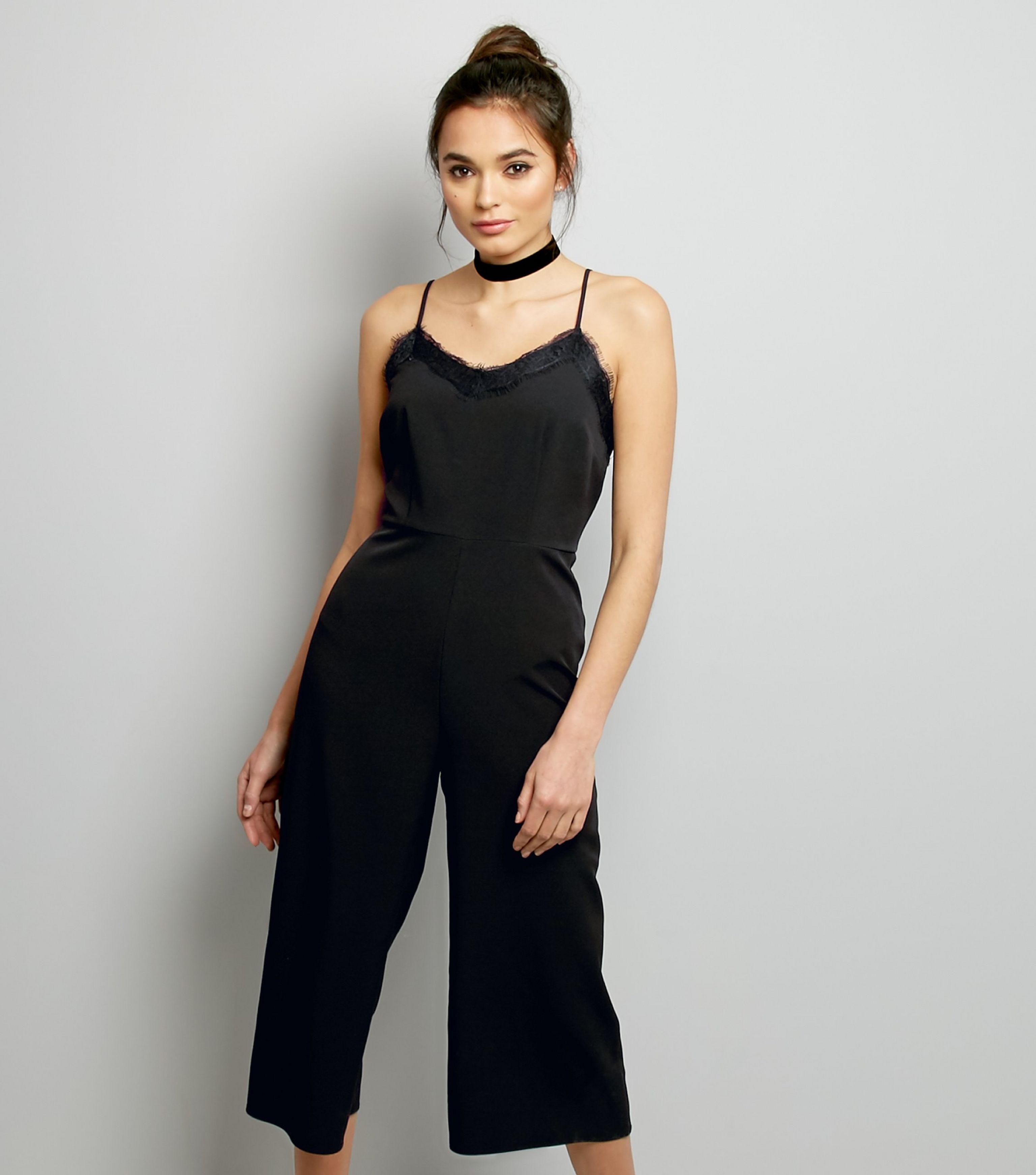 lace trim jumpsuit