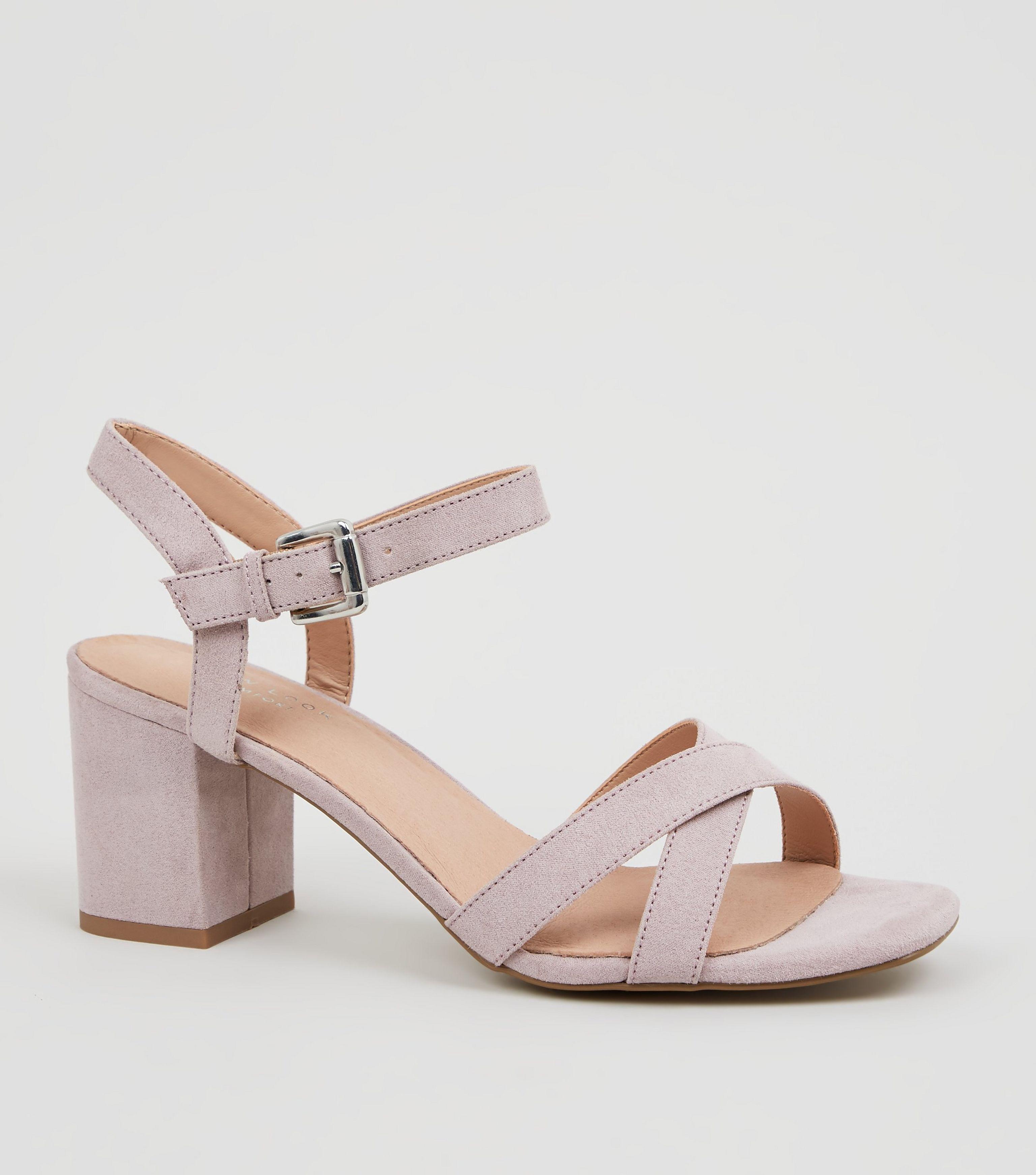 lilac low heel sandals