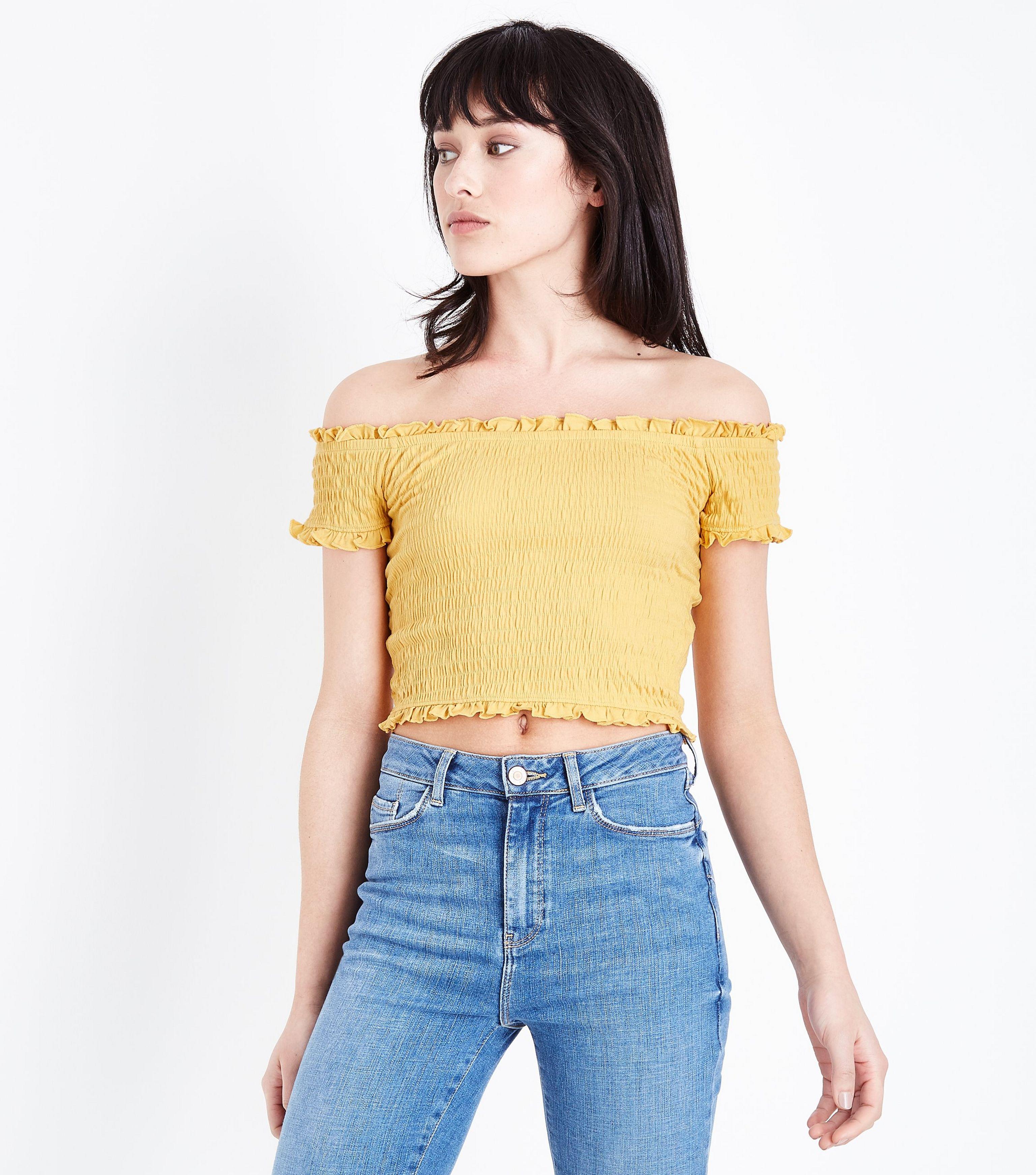 new look yellow crop top
