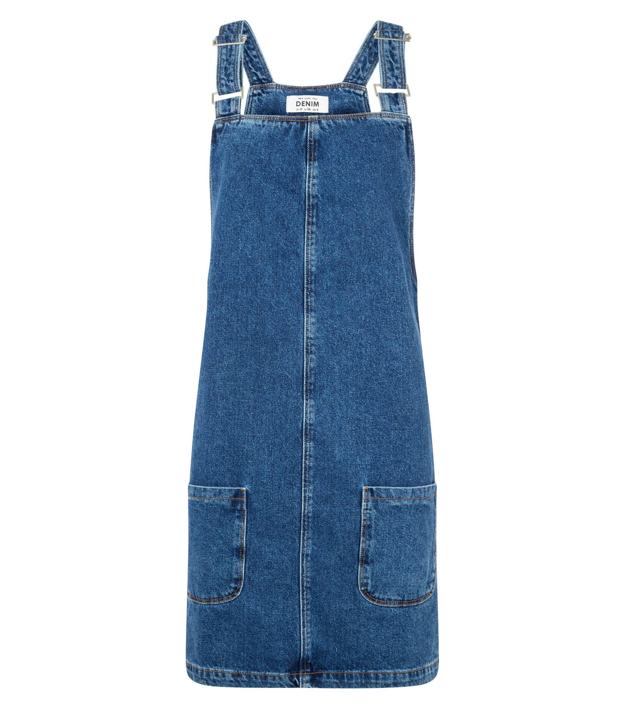 tall denim pinafore dress