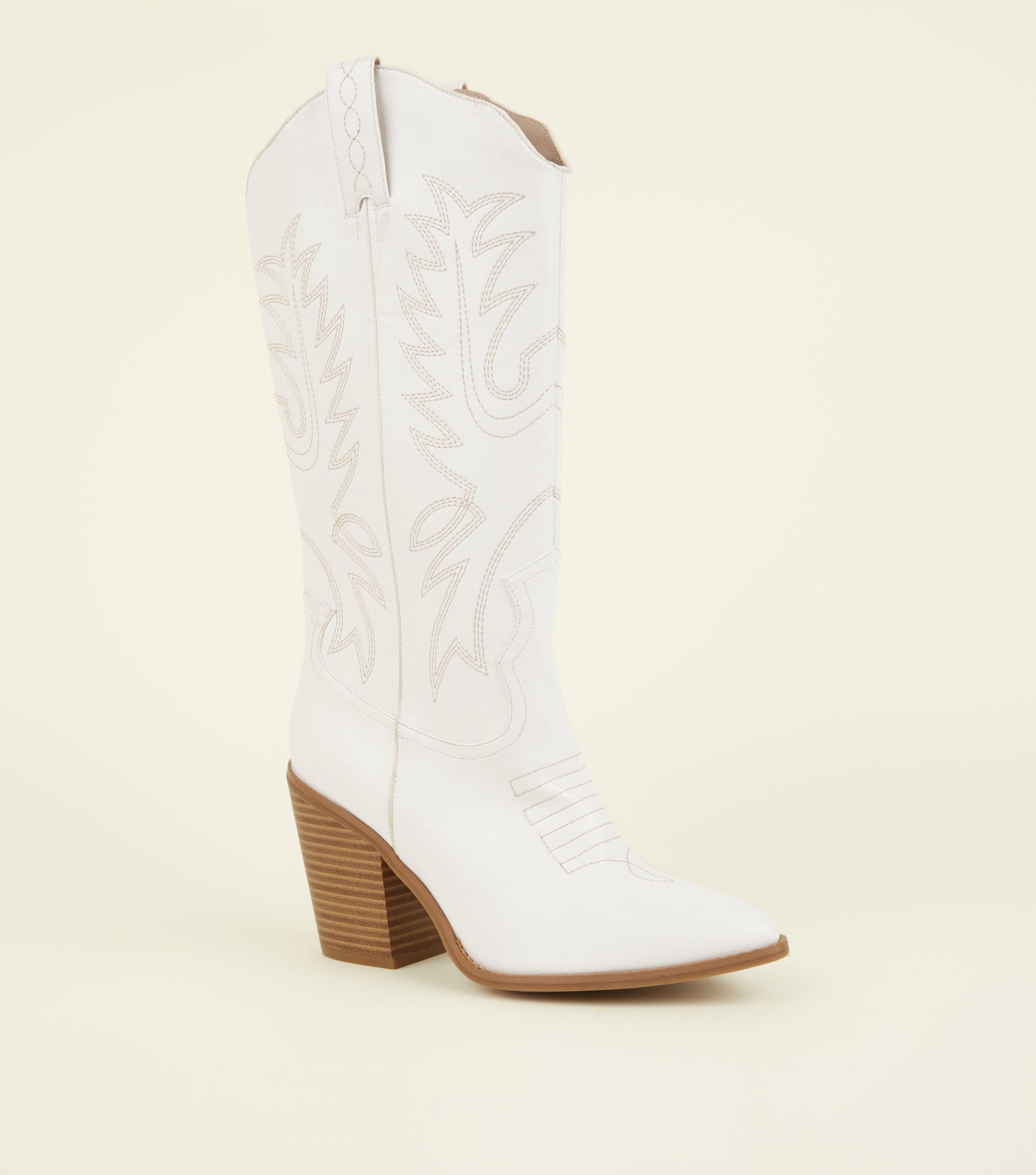 white knee high western boots