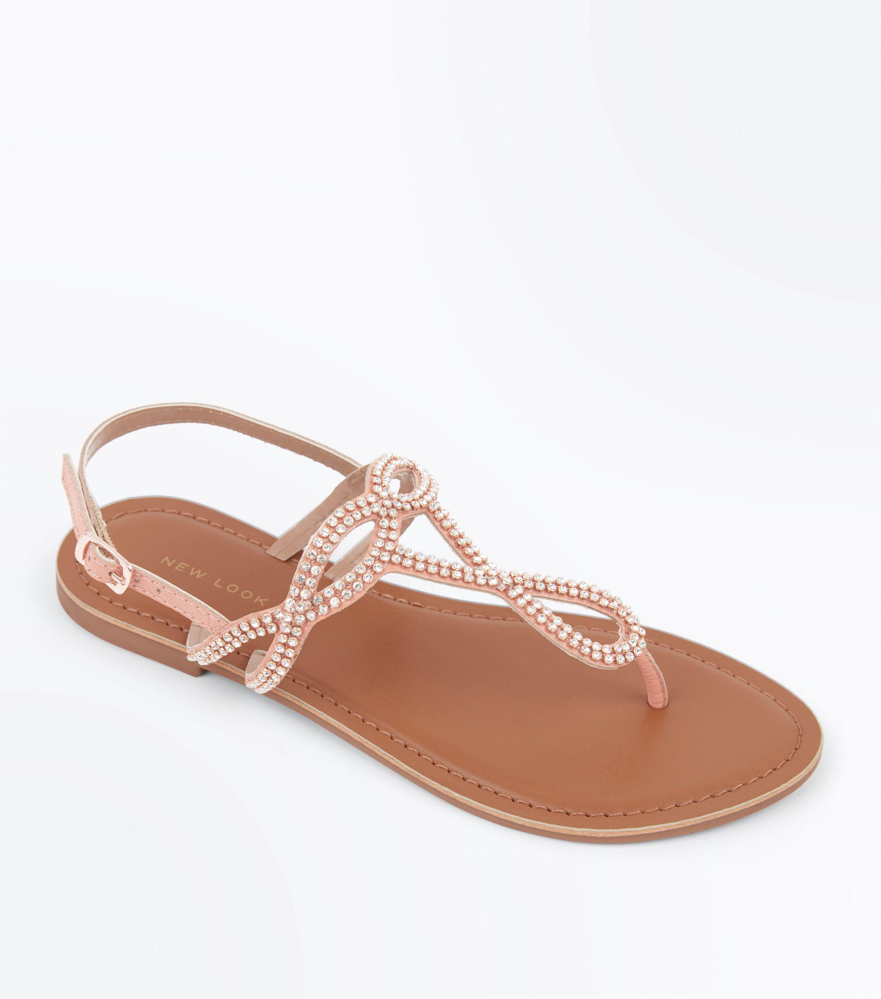 new look coral sandals