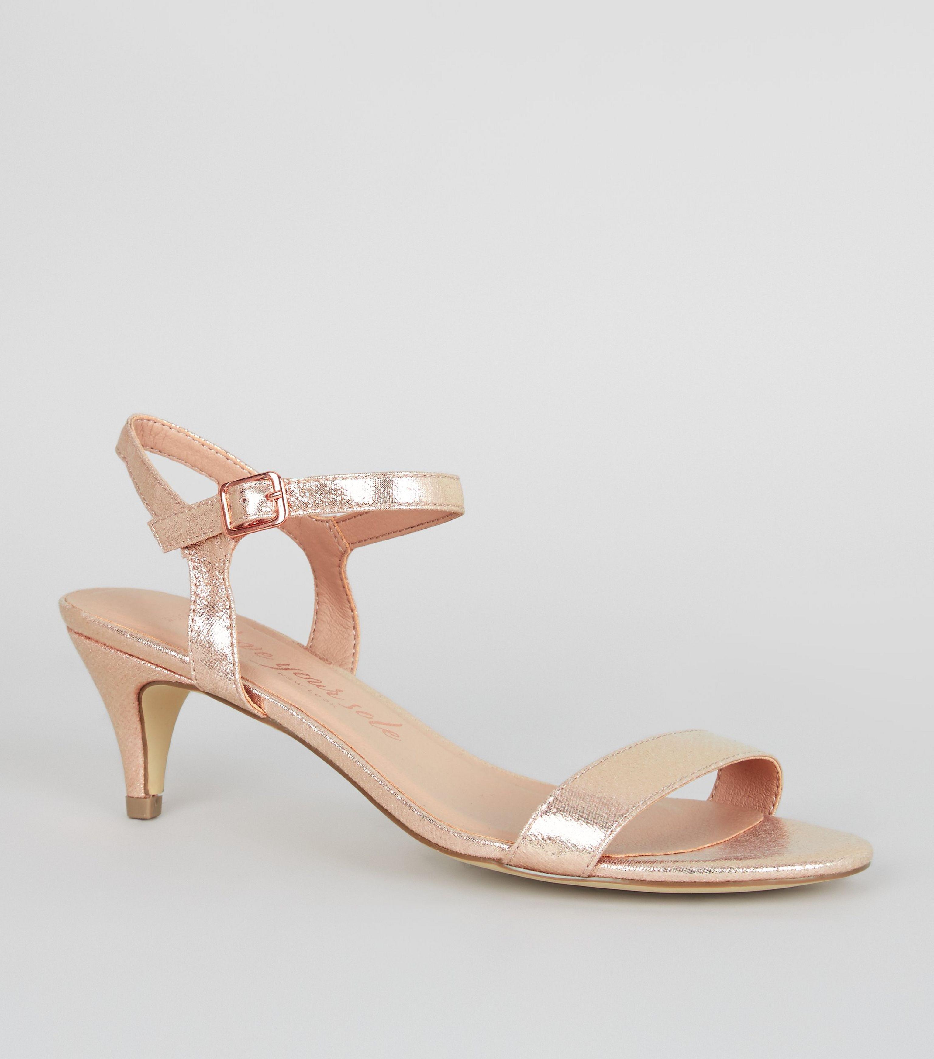 rose gold shoes kitten heel