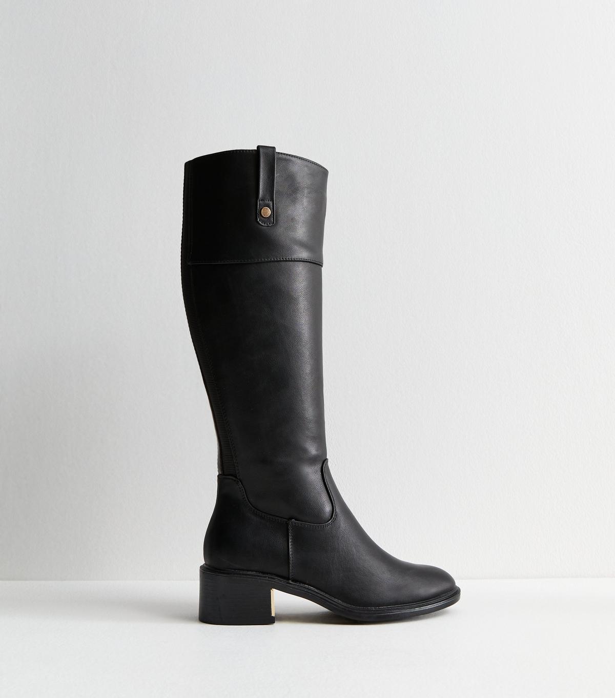 New Look Faux Leather Knee High Boots in Black Lyst UK