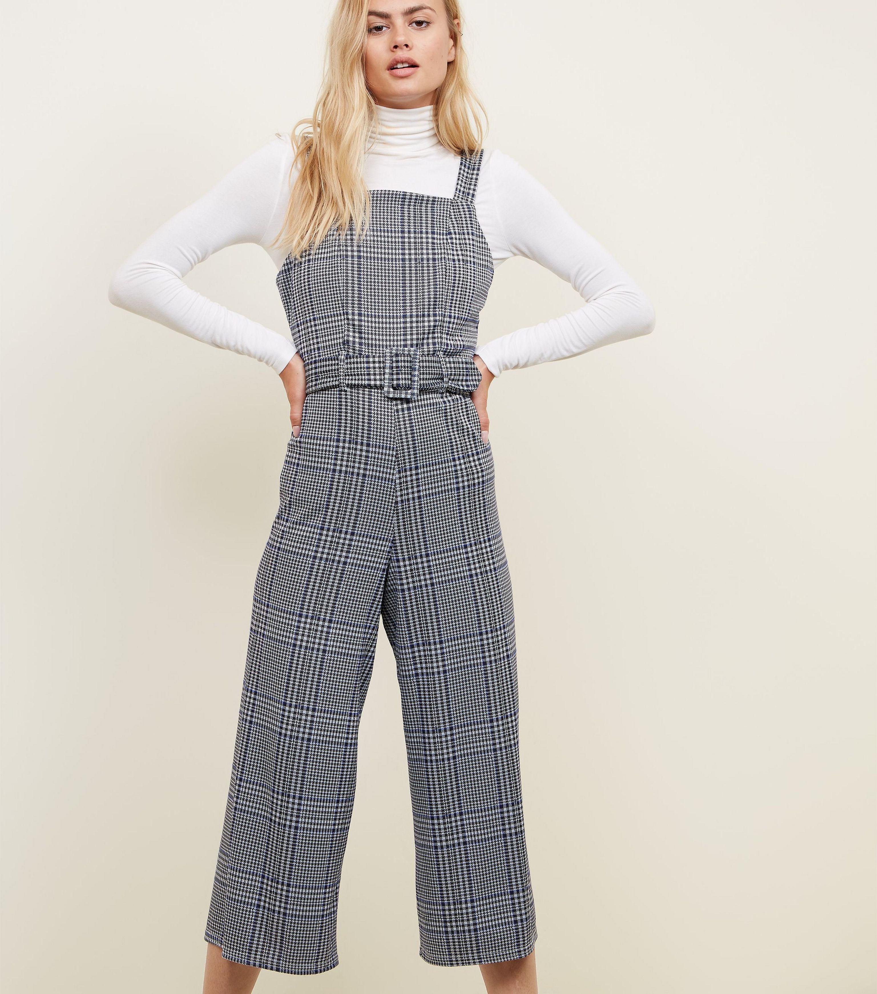 new look check jumpsuit