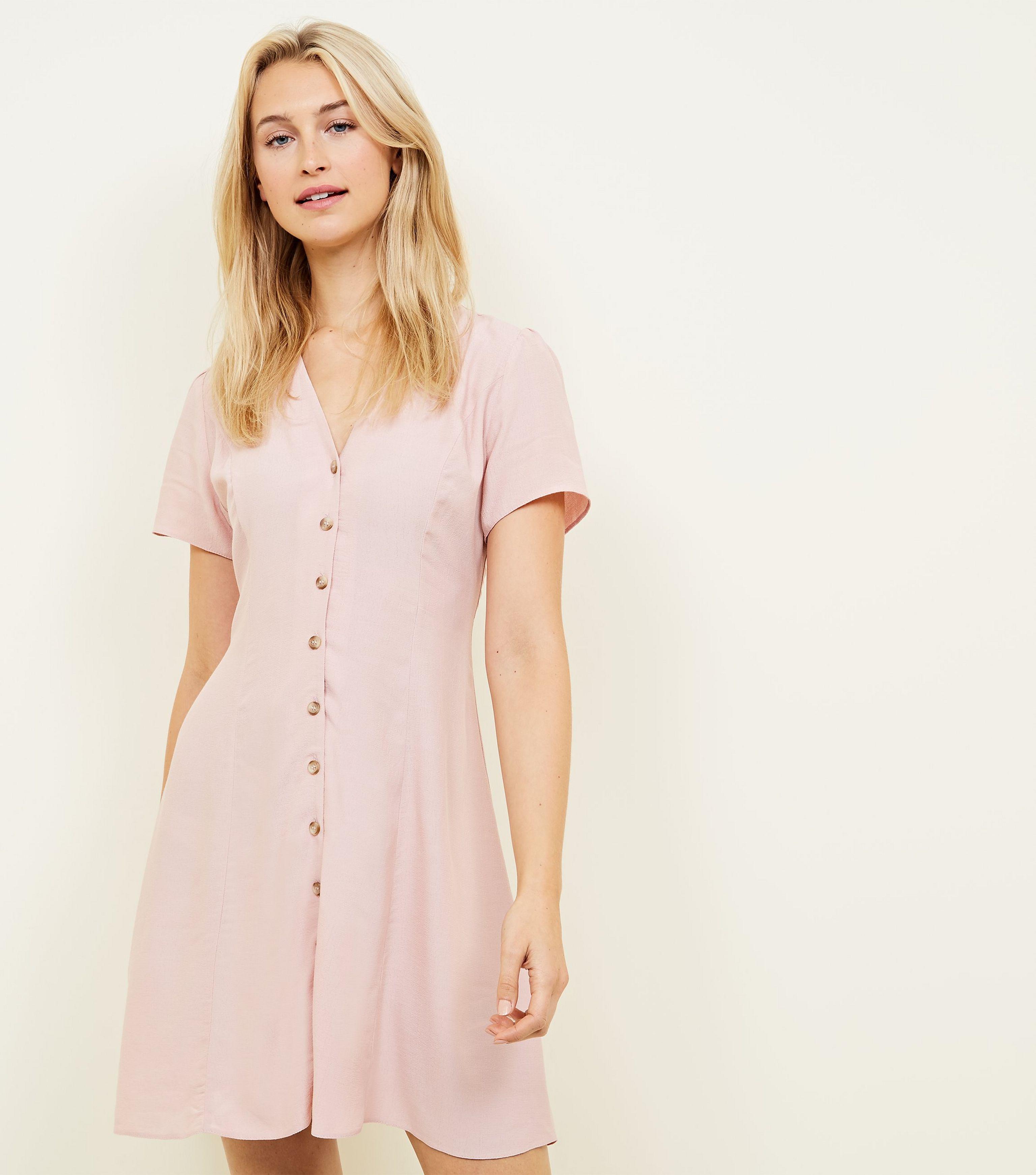 Pale pink tea dress Outlet
