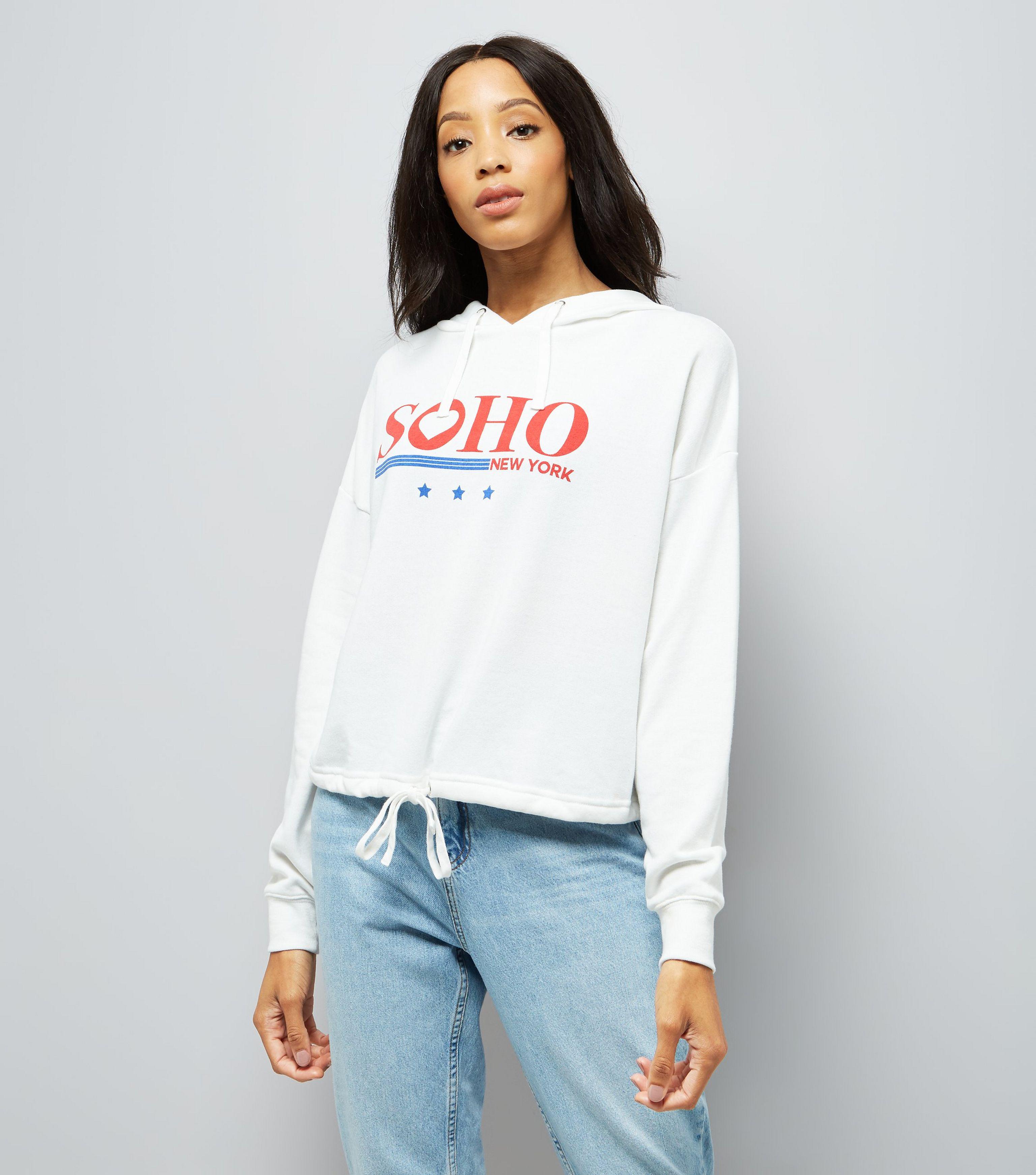 new look white hoodie