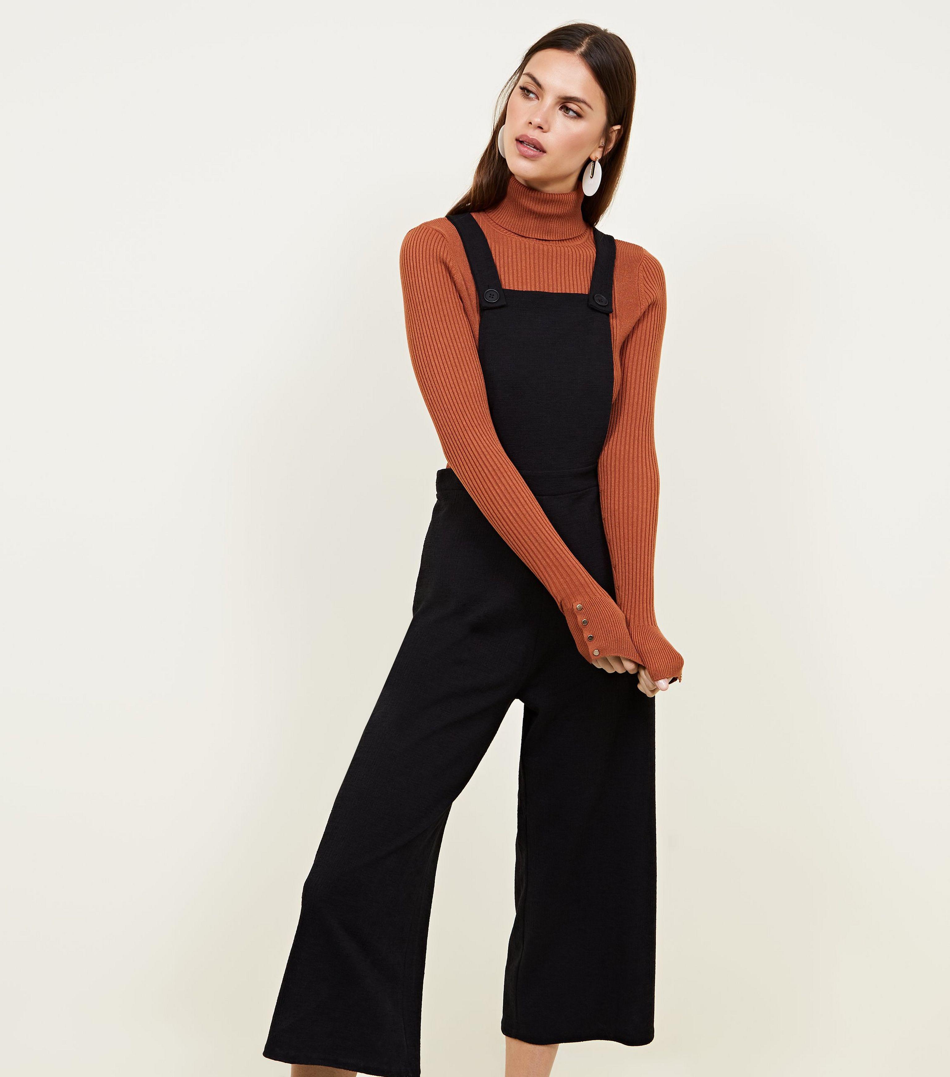 black jersey dungarees