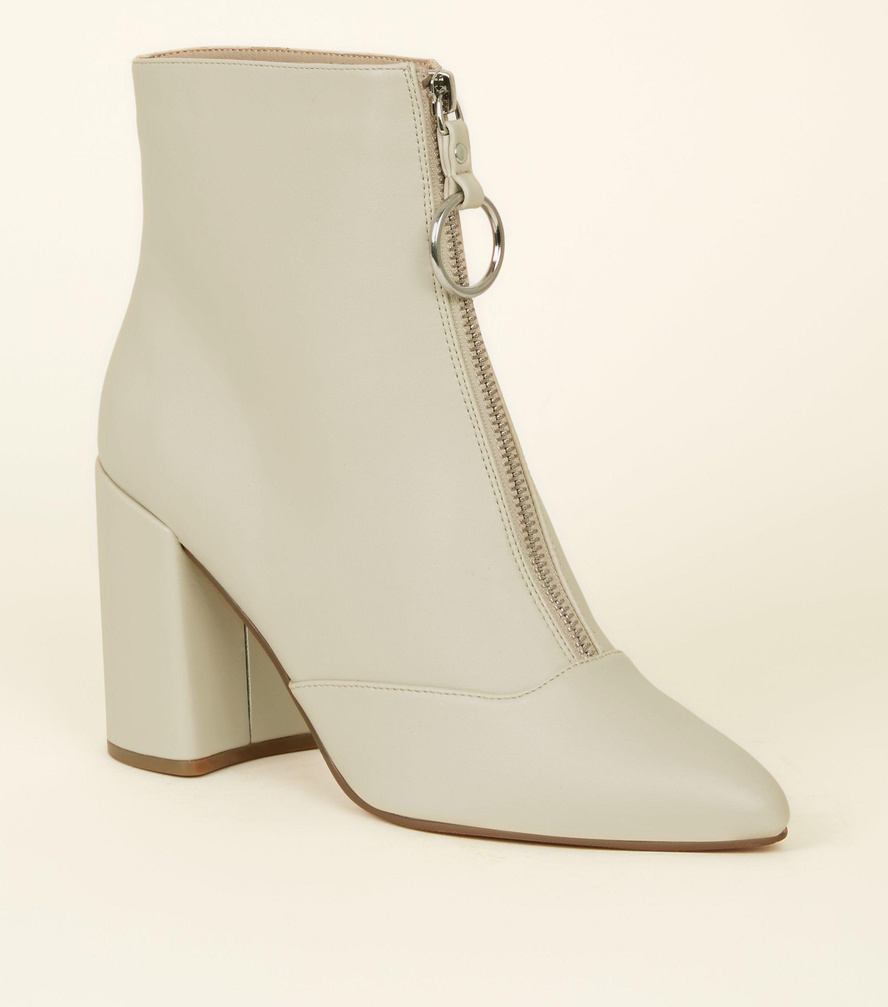 zip front heeled boots