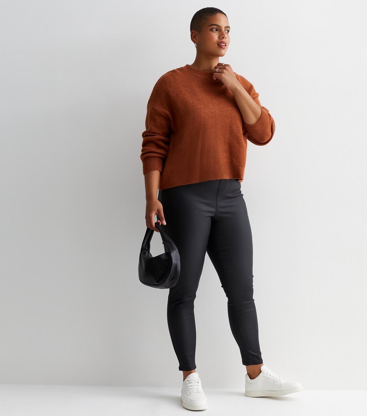 Plus size leather look jeggings discount