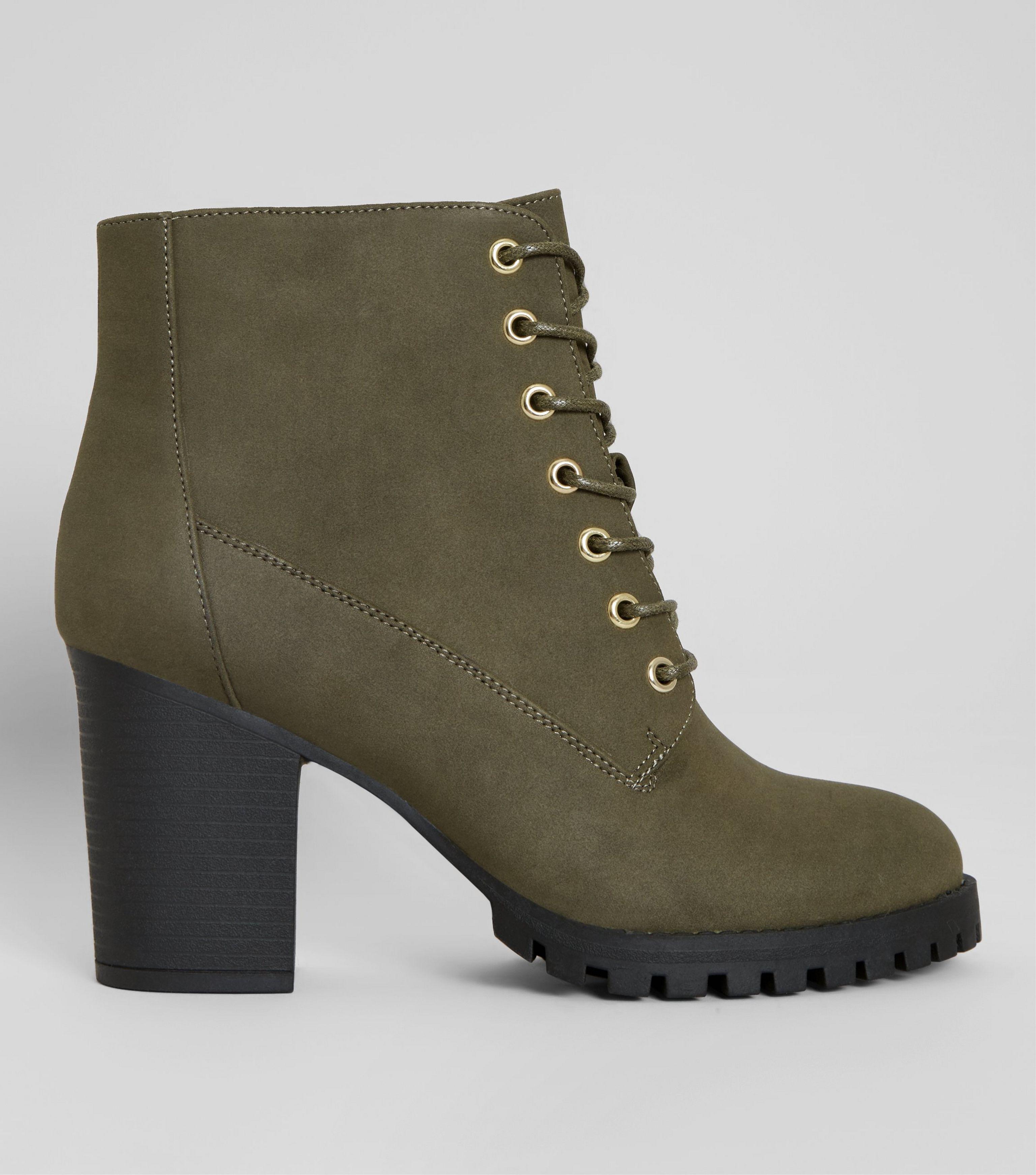 khaki boots new look