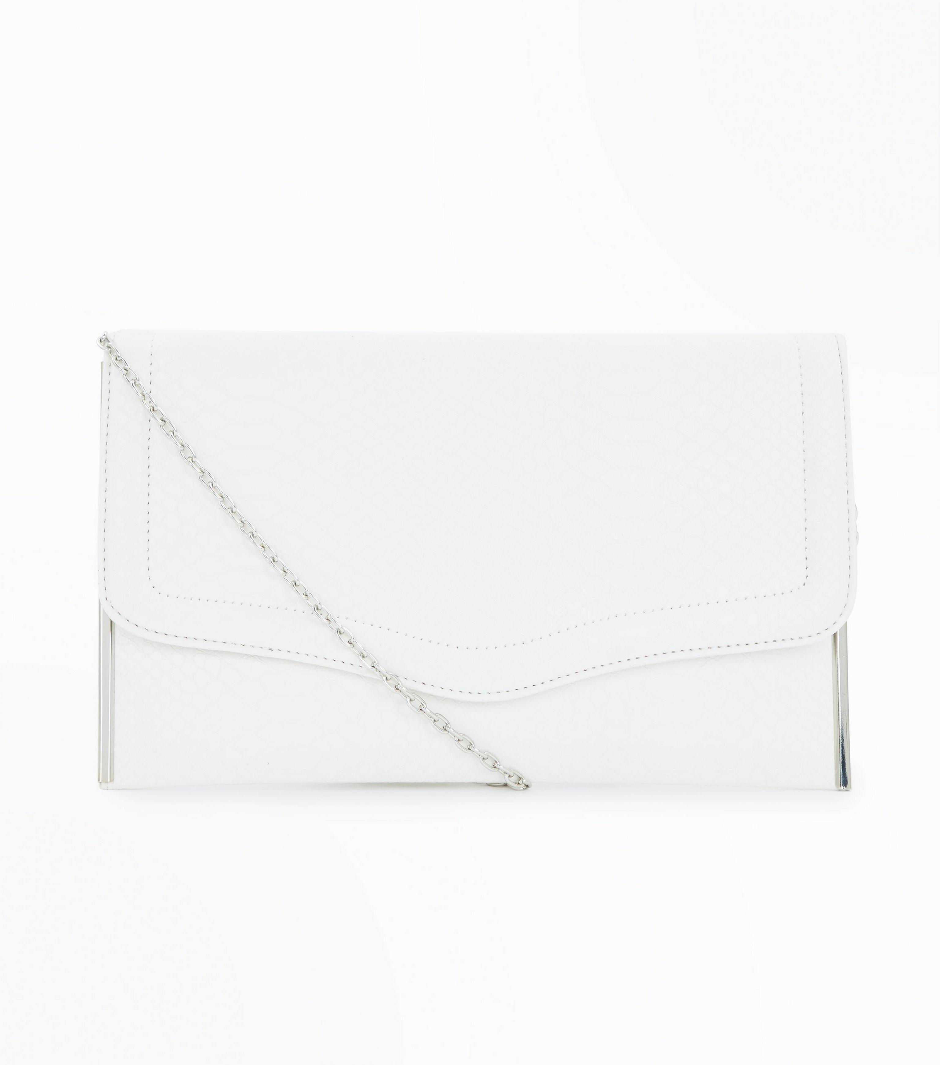 white clutch bag new look