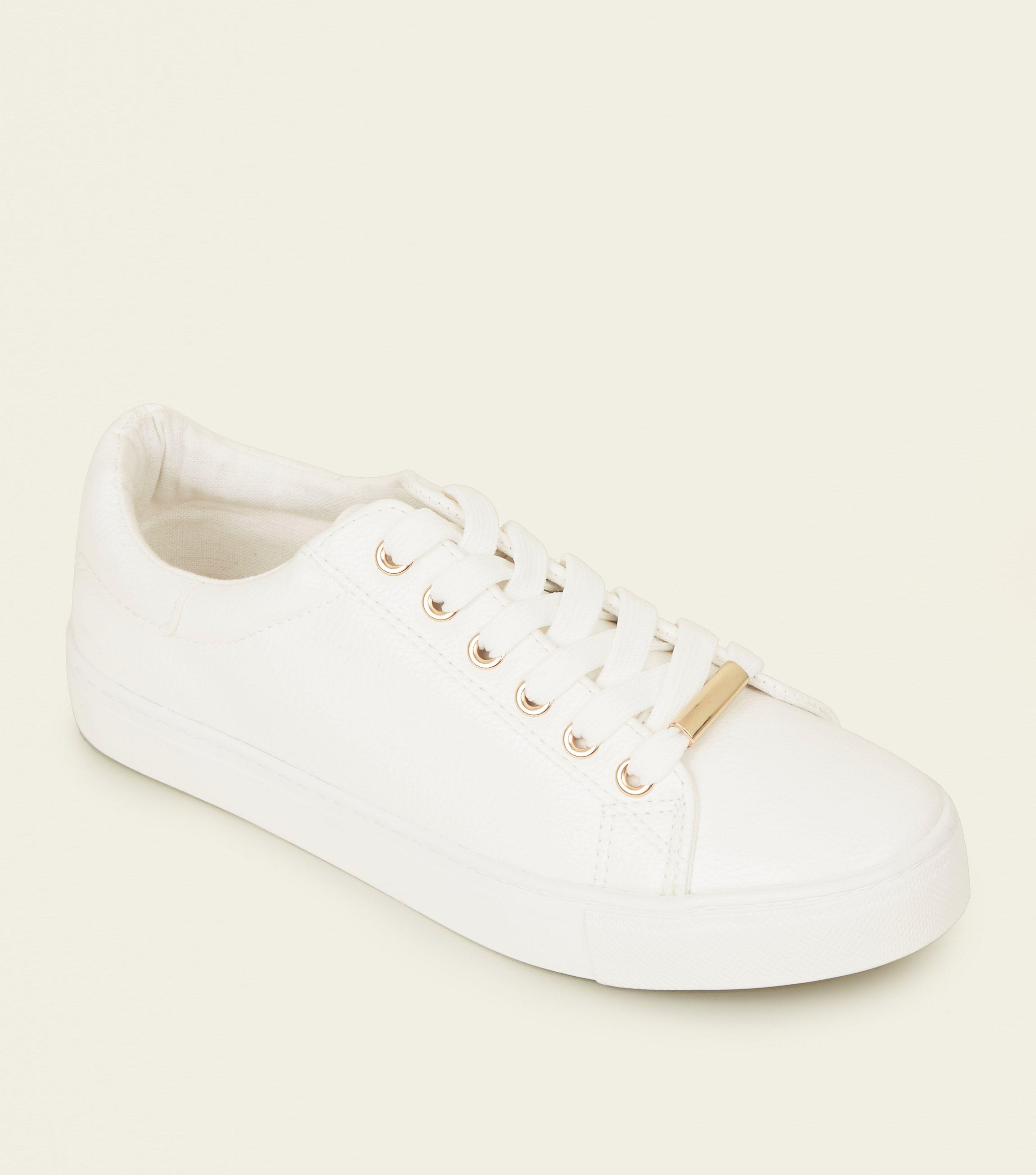 new look white sneakers