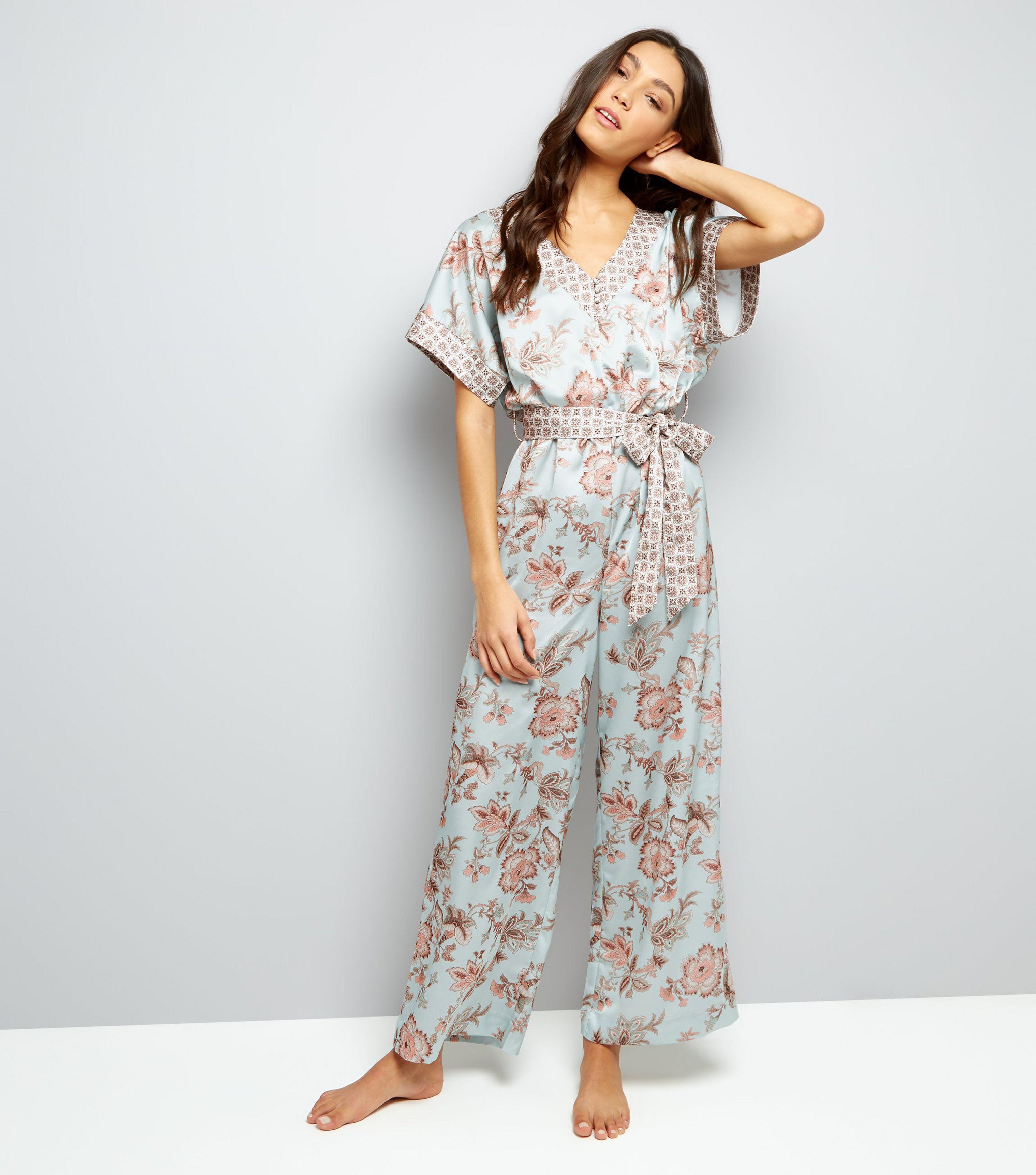 mint floral jumpsuit