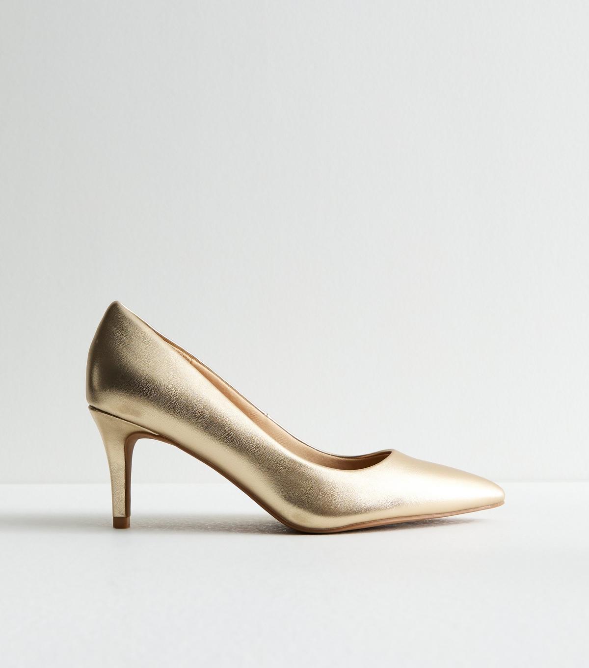 Gold New Look Metallic Shoes New Look Wide Fit Metallic Stiletto