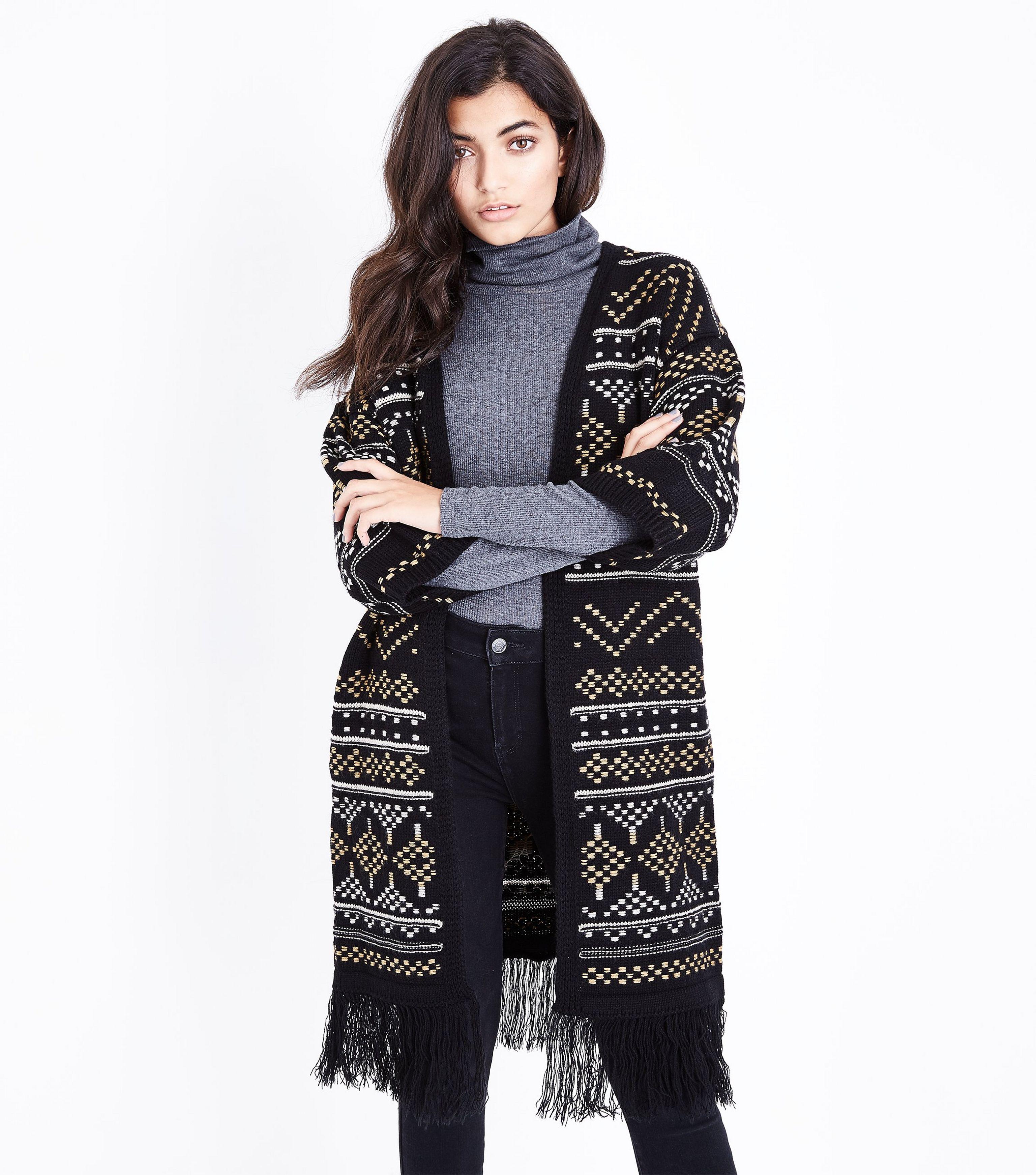 fringe hem cardigan