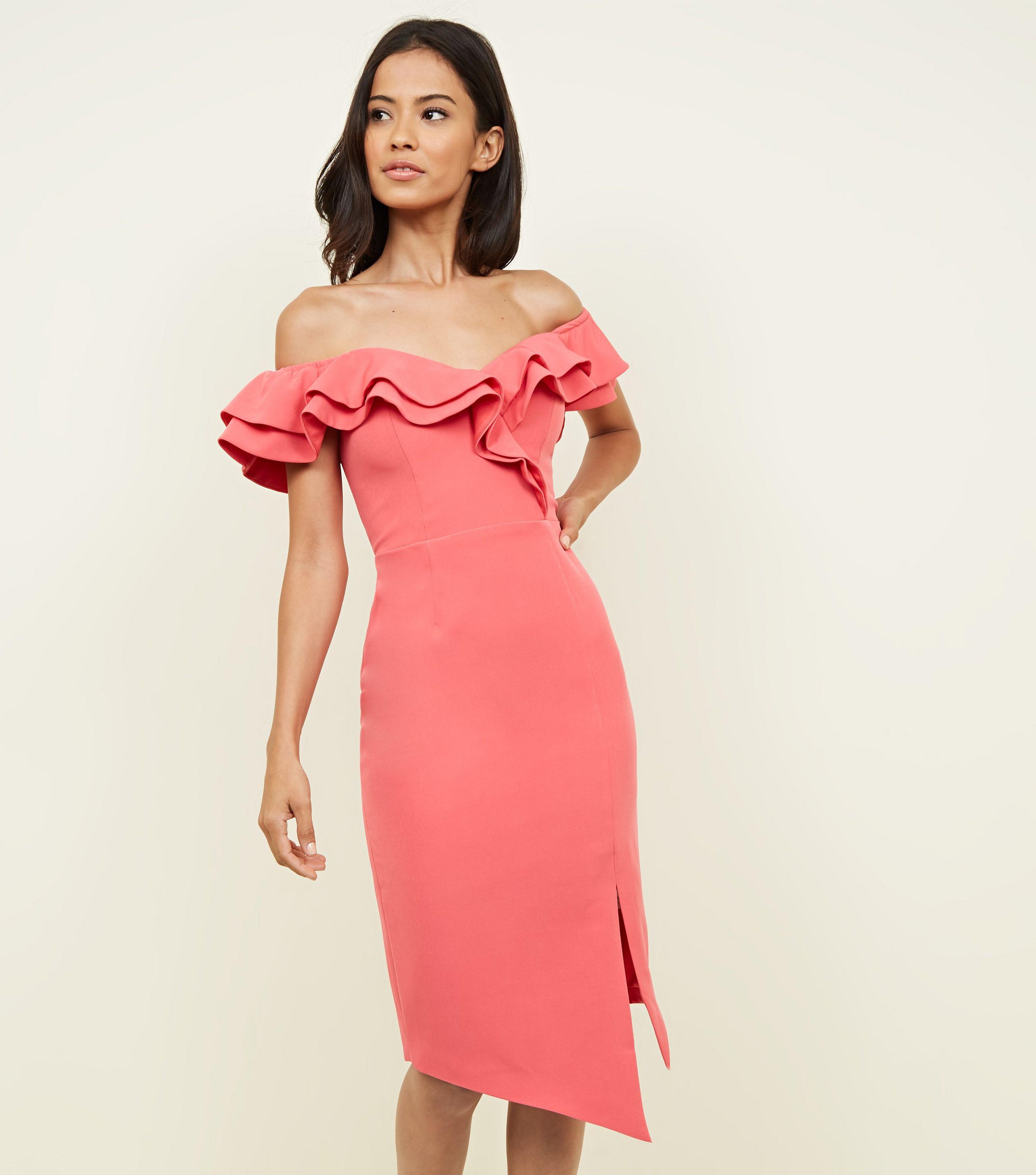 new look coral dress