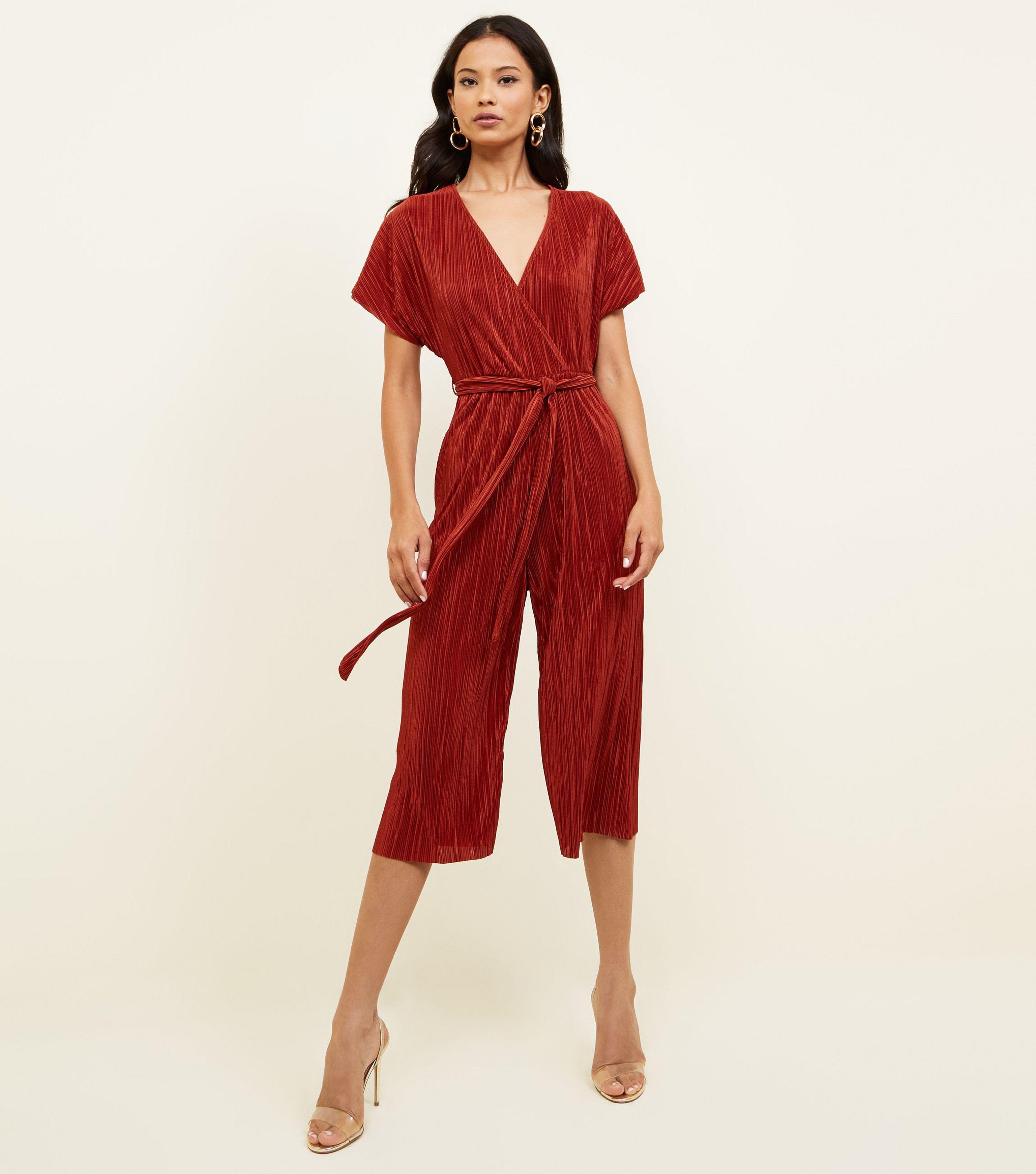 new look rust jumpsuit