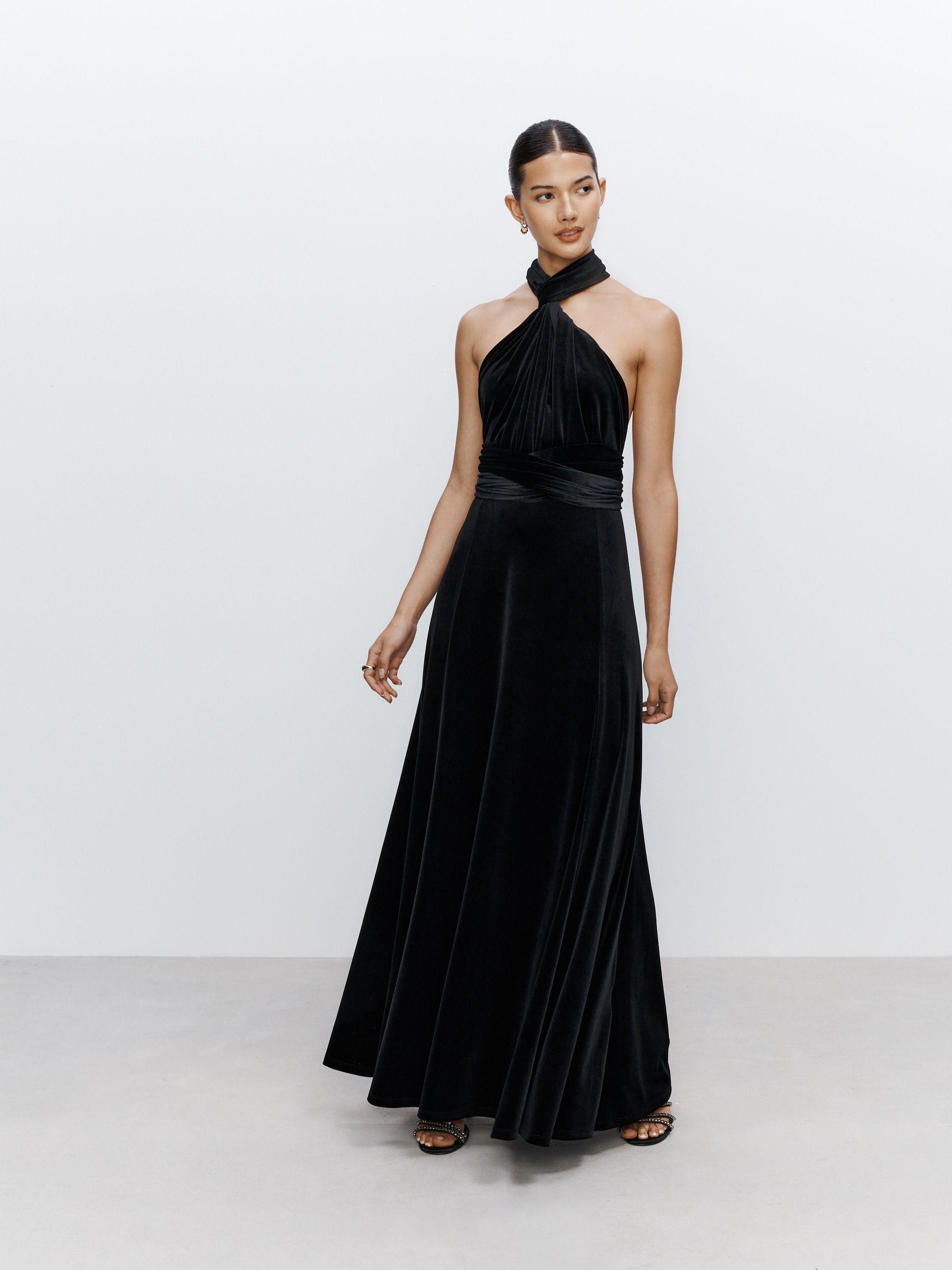 black multiway bridesmaid dress Next Velvet Maxi in Wrap Boho Dress Women Rebrand Size:22 - Bust 46