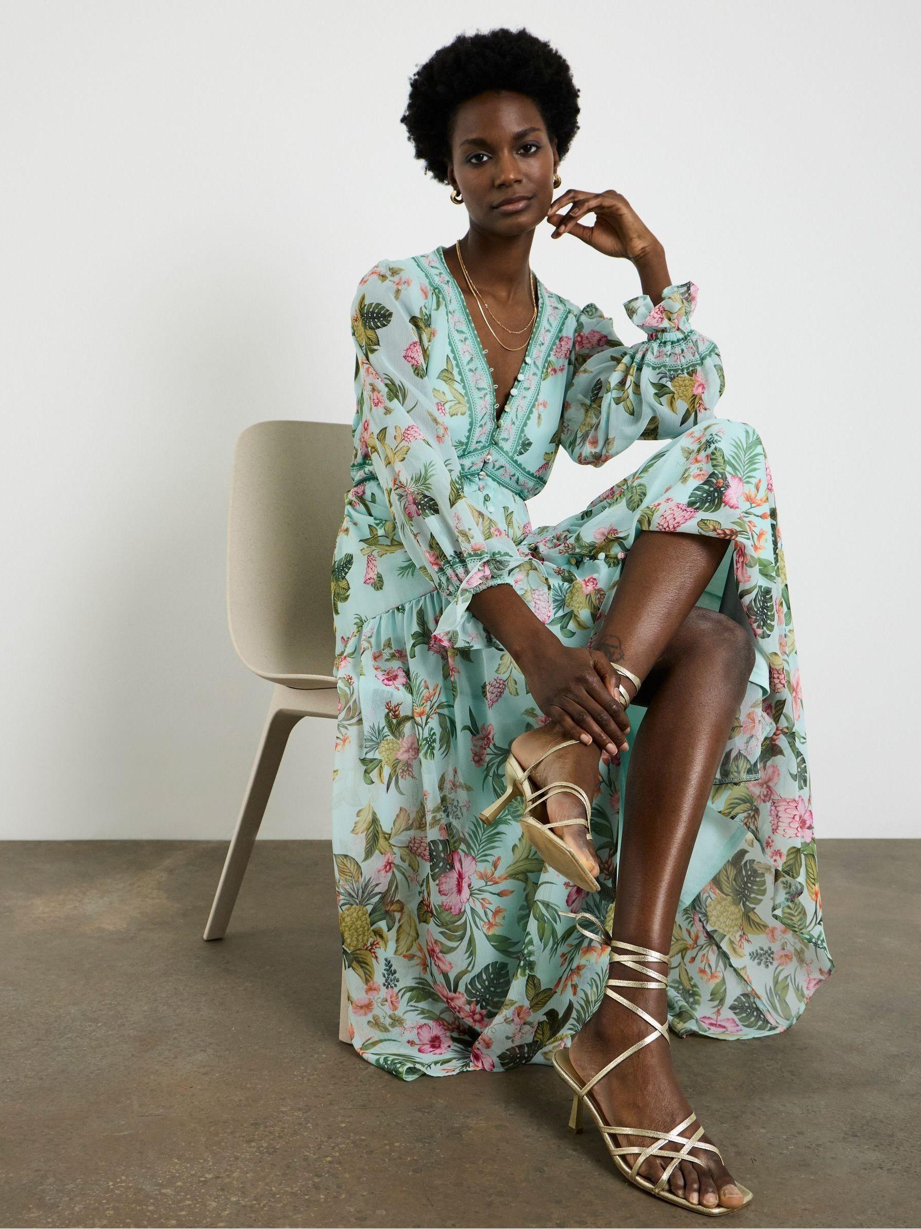Joanna Hope Joanna Hope Button Through Maxi Dress in Green