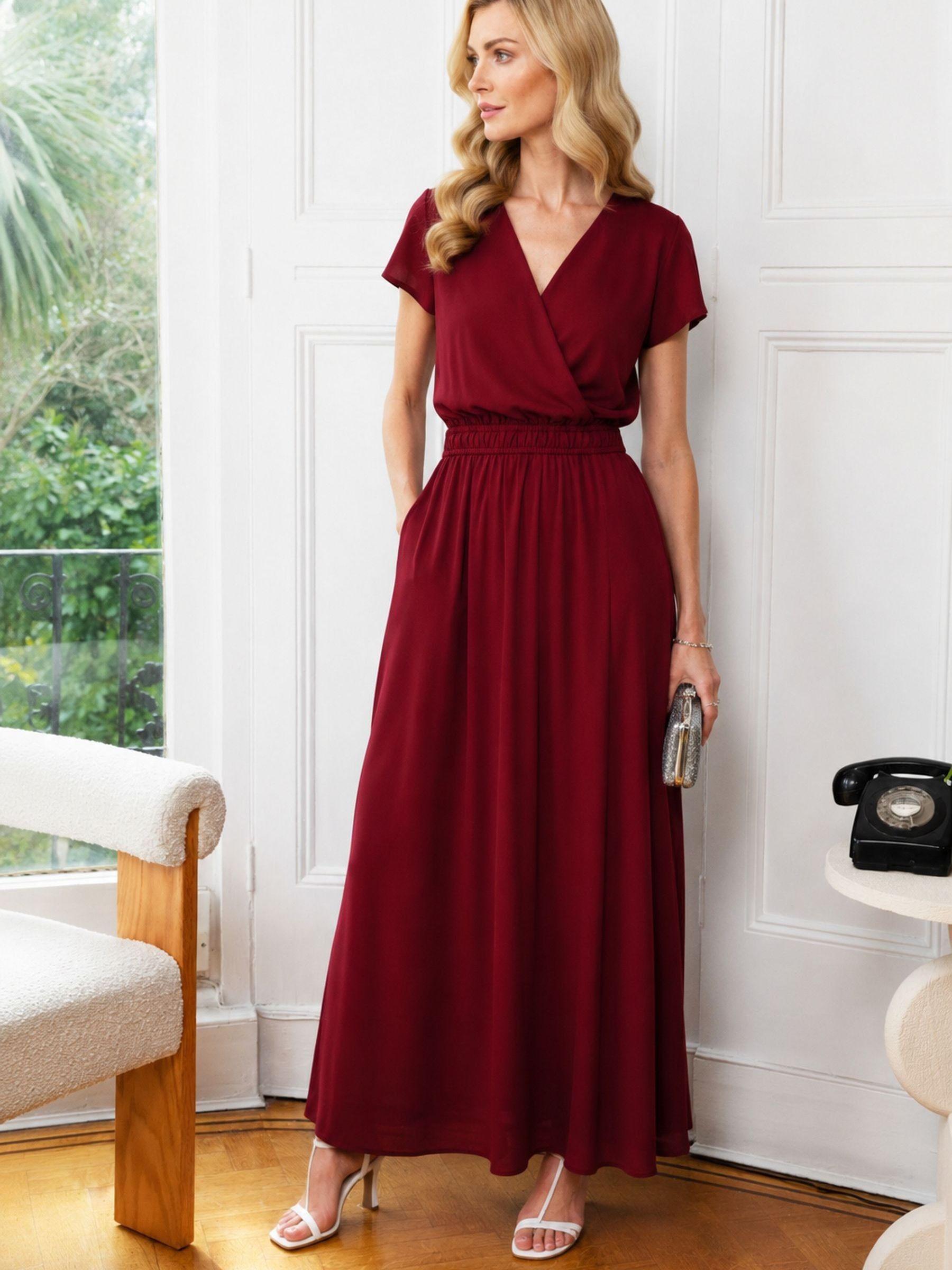 red chiffon wrap dress Designer Red Chiffon Wrap Dresses for Women - Up to 84% off