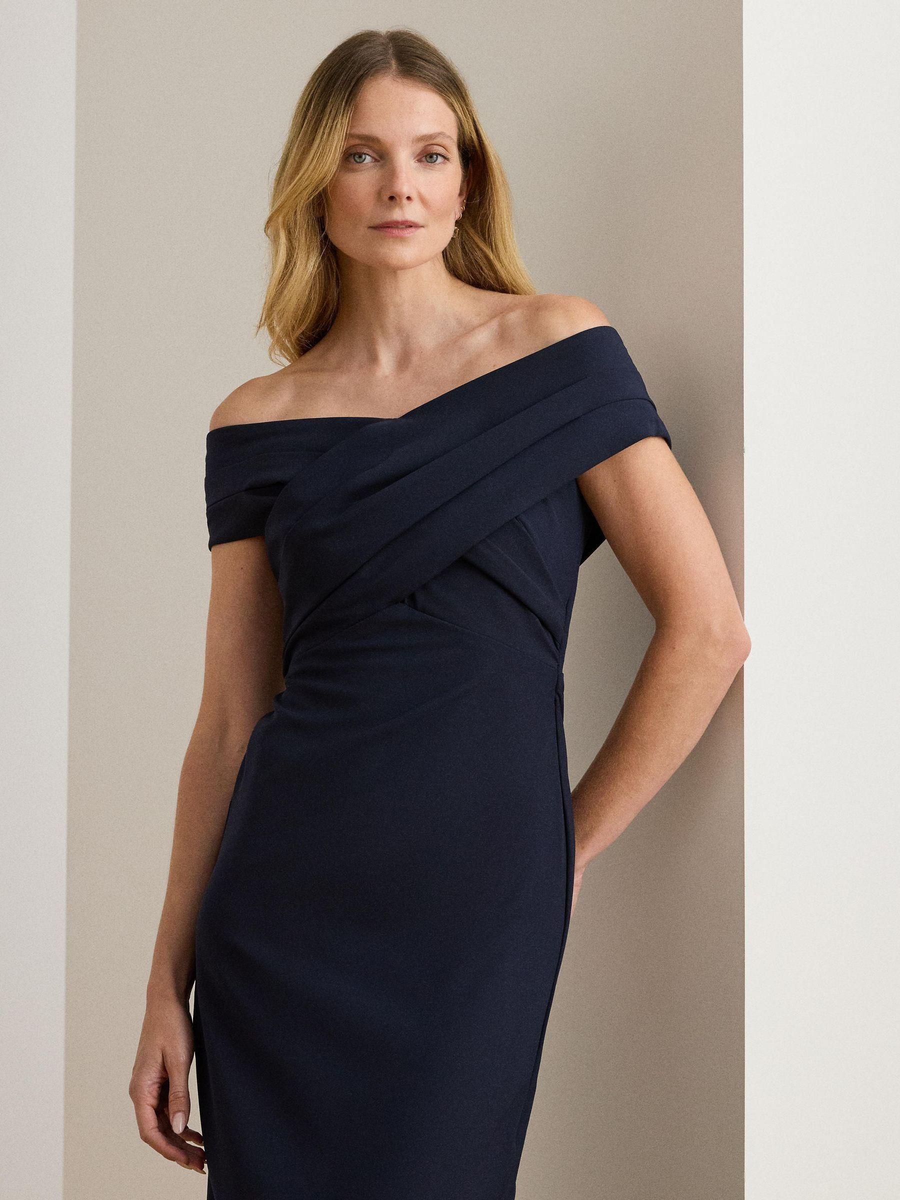 Ralph Lauren Irene Off-The-Shoulder Gown in Blue | Lyst Ralph Lauren Irene Off-The-Shoulder Gown in Blue | Lyst
